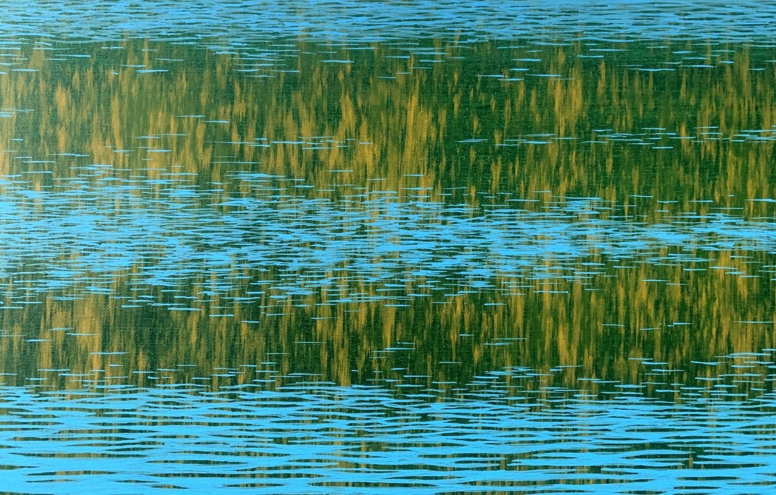 Tomek Mistaknoise. Acrylics Painting, Waterscape & Abstract, Green & Blue, Polish Artist2023 photo Art