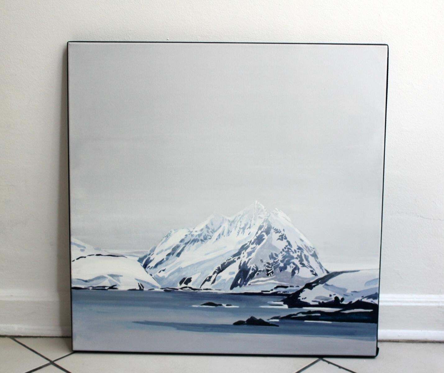 Paulina Czerneklofoten Isles   Xxi Century, Landscape, Minimalistic Painting, Blue2018 photo Art