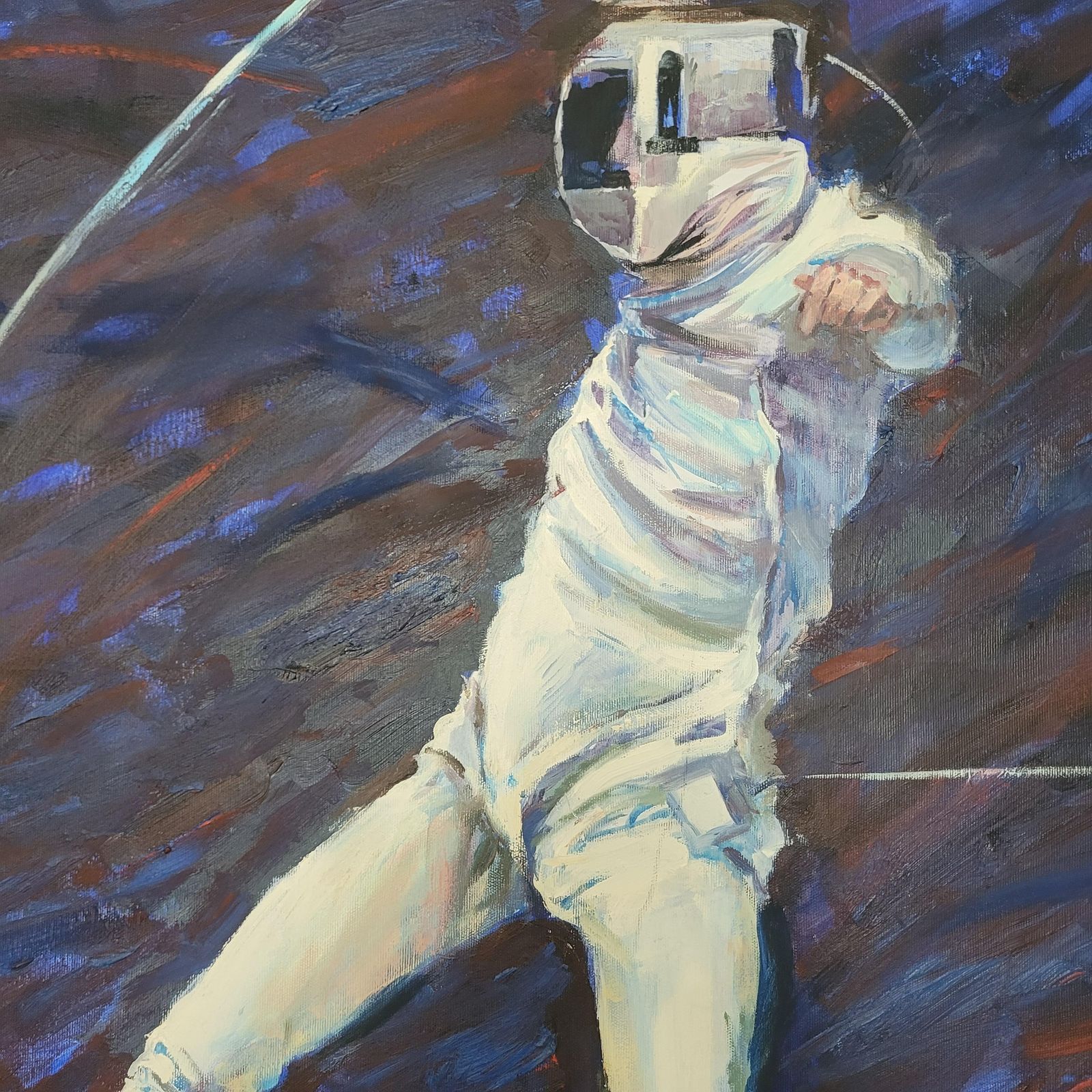 Dorota Zych Charaziakfencers. Figurative Oil Painting, Olympic Games, Sport, Realistic, Polish Artist2022 photo vinterior