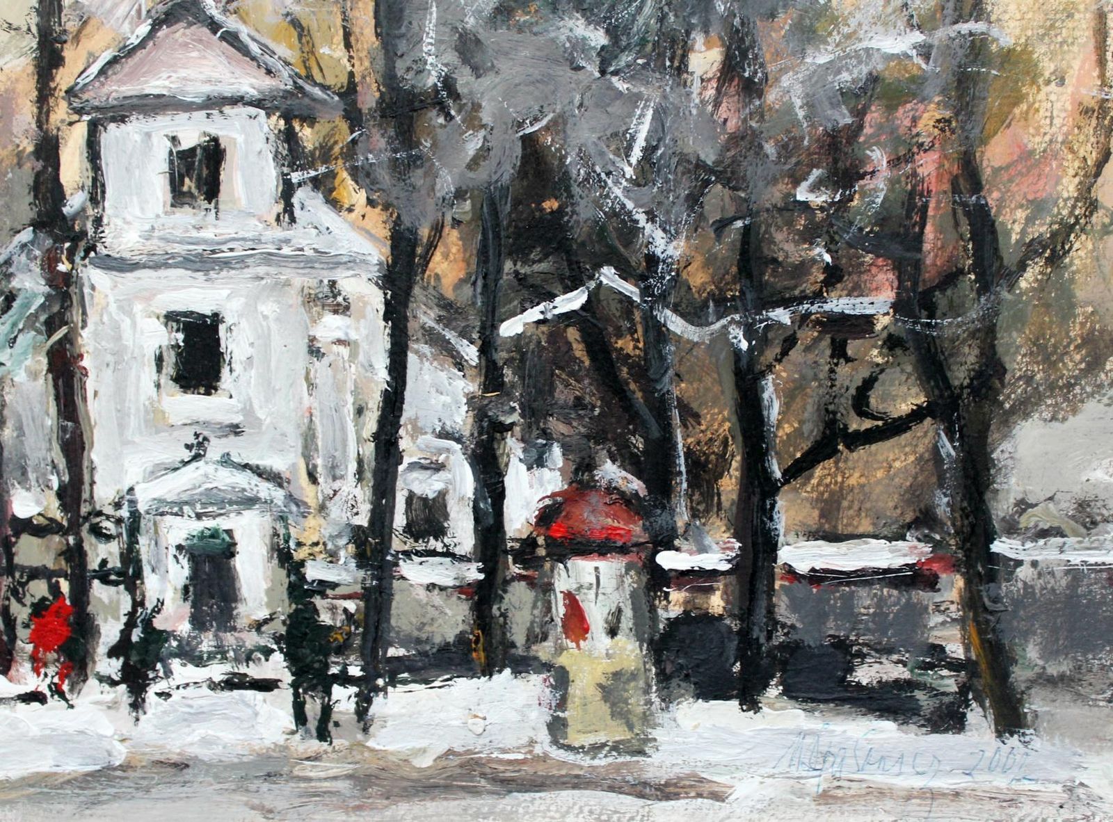 Magdalena Spasowiczsuburban View   Xxi Century, Oil On Cardboard, Figurative, Landscape2002 photo for sale