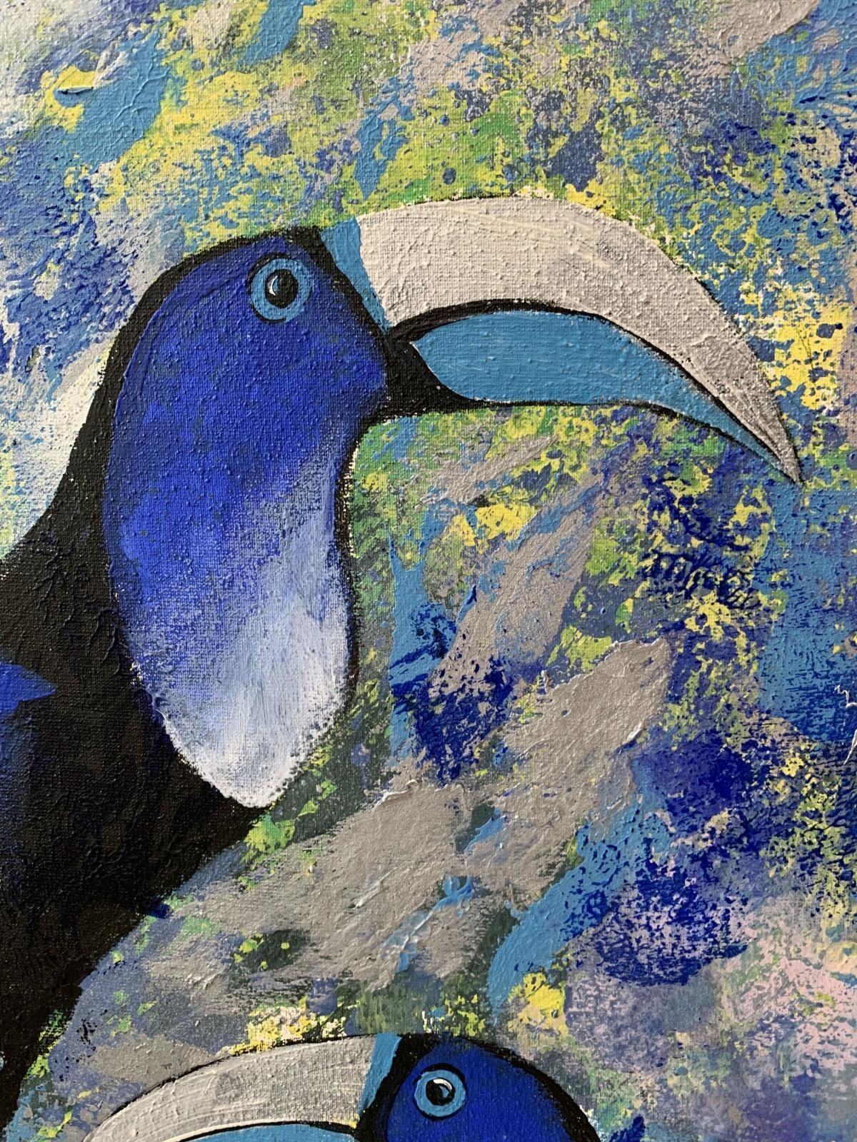 Magdalena Nałęczgardens Of Delight 3   Figurative Acrylic Painting Animals Bright Colours Birds2021 photo Art