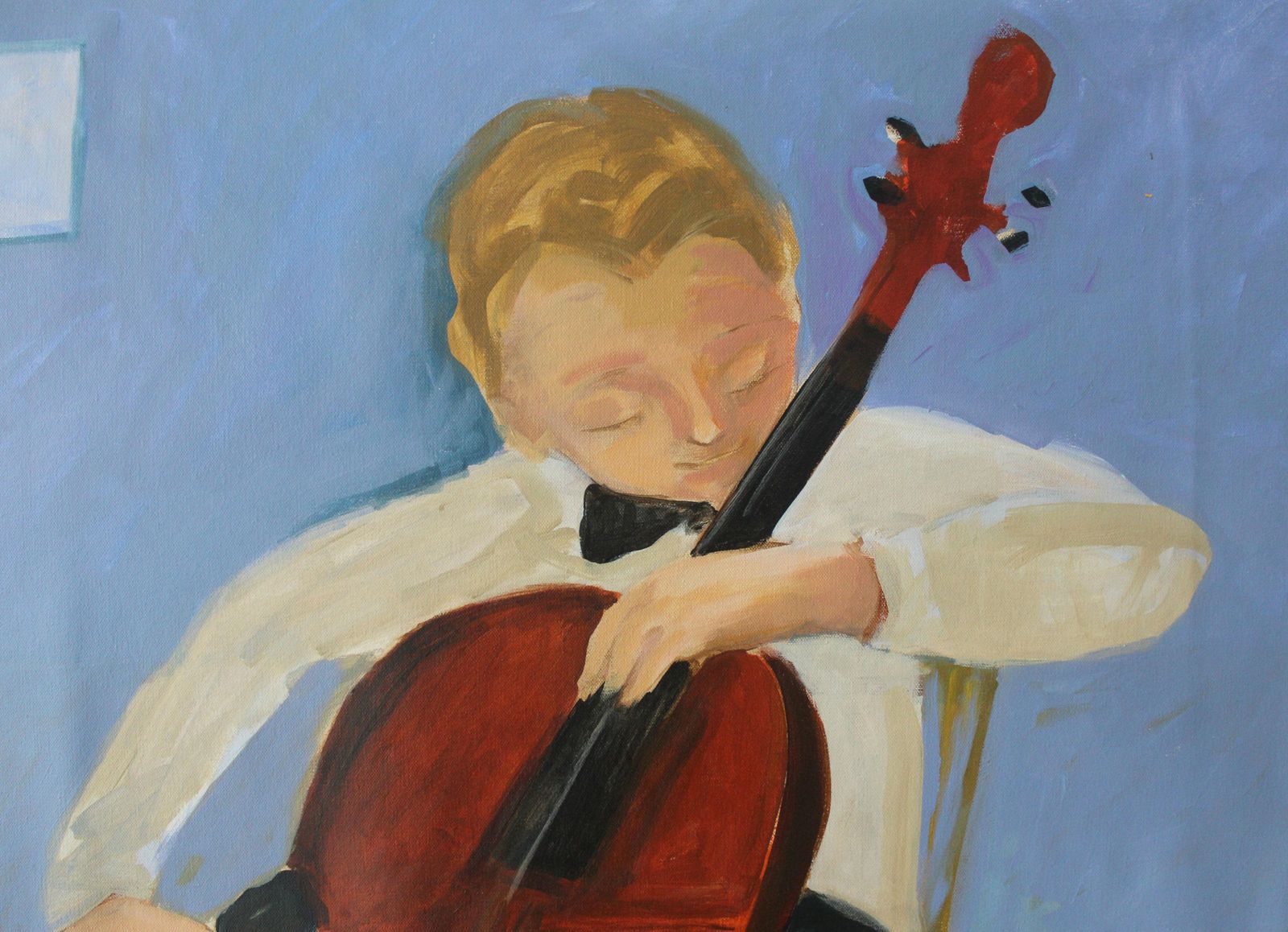 Monika Rossacellist   Xxi Century Contemporary Figurative Oil Painting, Bright Colors, Music2016 photo Art