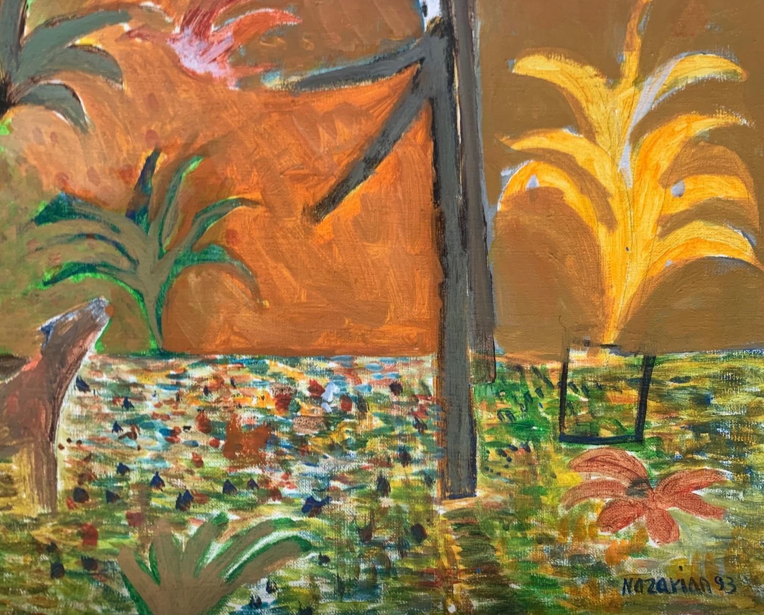 Iszchan Nazariansaint Francis Oil Figurative Painting, Landscape, Colorful, Vibrant, Portrait 1993 photo furniture