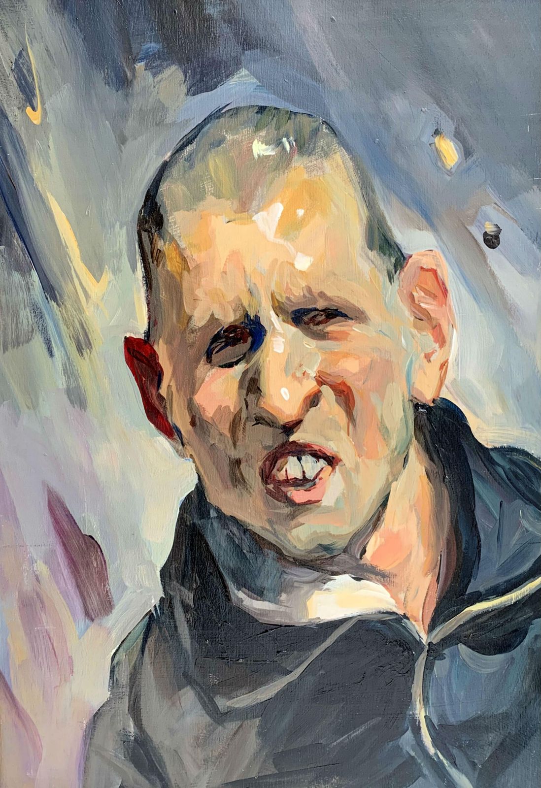 Janusz Szpytmourning At Gruszka's Place   Xxi Century, Contemporary Portrait Oil Painting2014