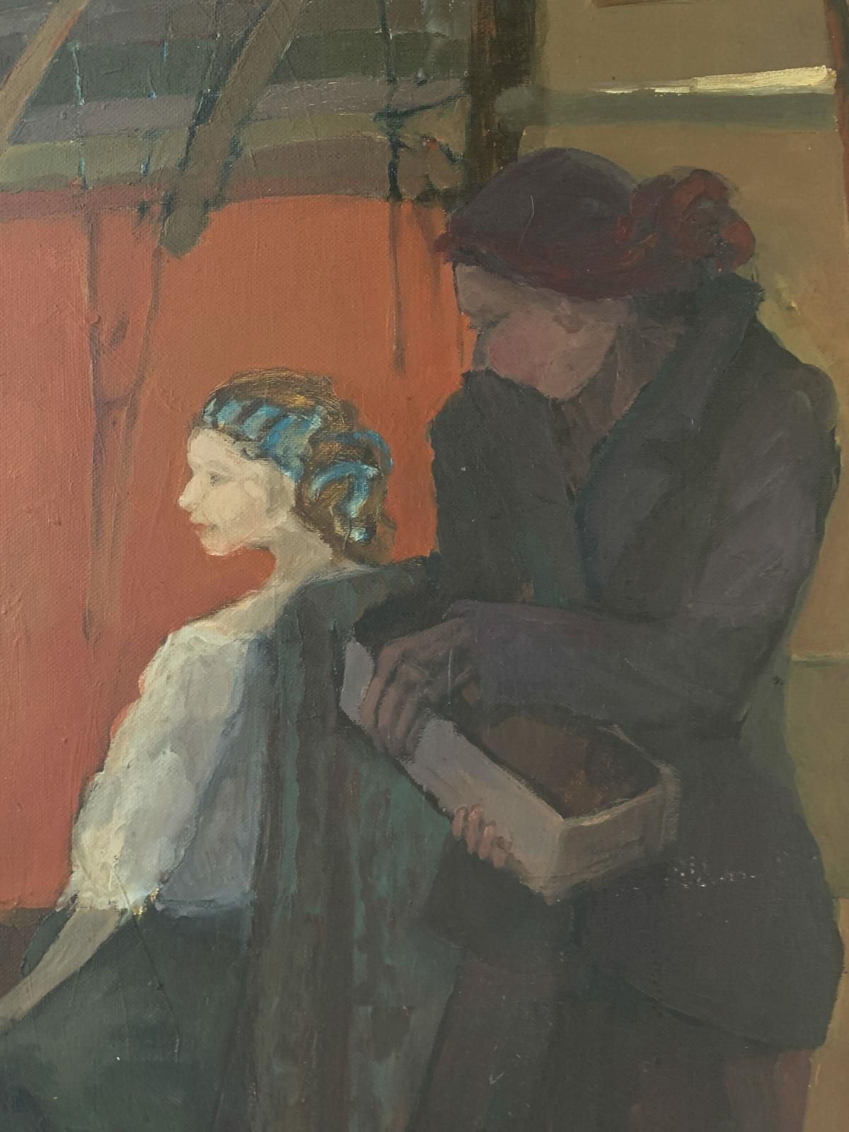 Martta Węgin Thoughts    Xxi Century, Oil Figurative Painting, Landscape Female Figures2001 photo for sale