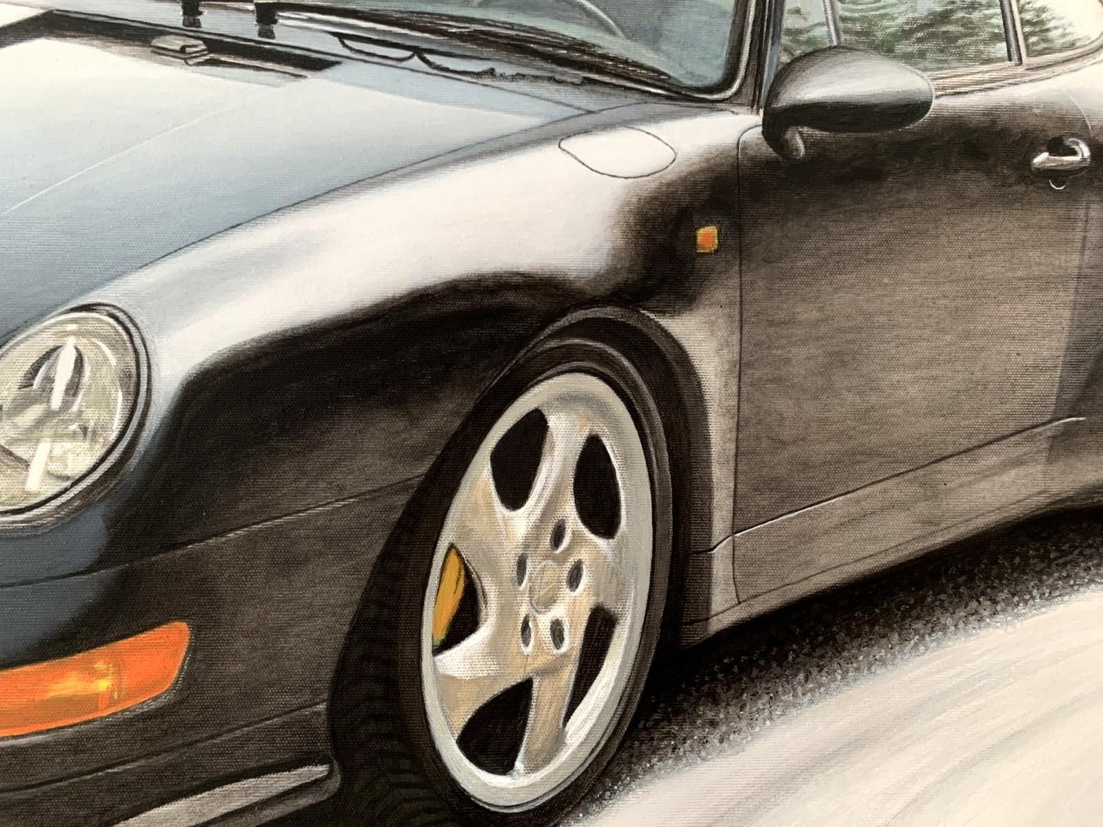 Michal Wojtysiakporsche 993. Contemporary Figurative Acrylic Painting, Realistic Car, Polish Art2023 photo for sale