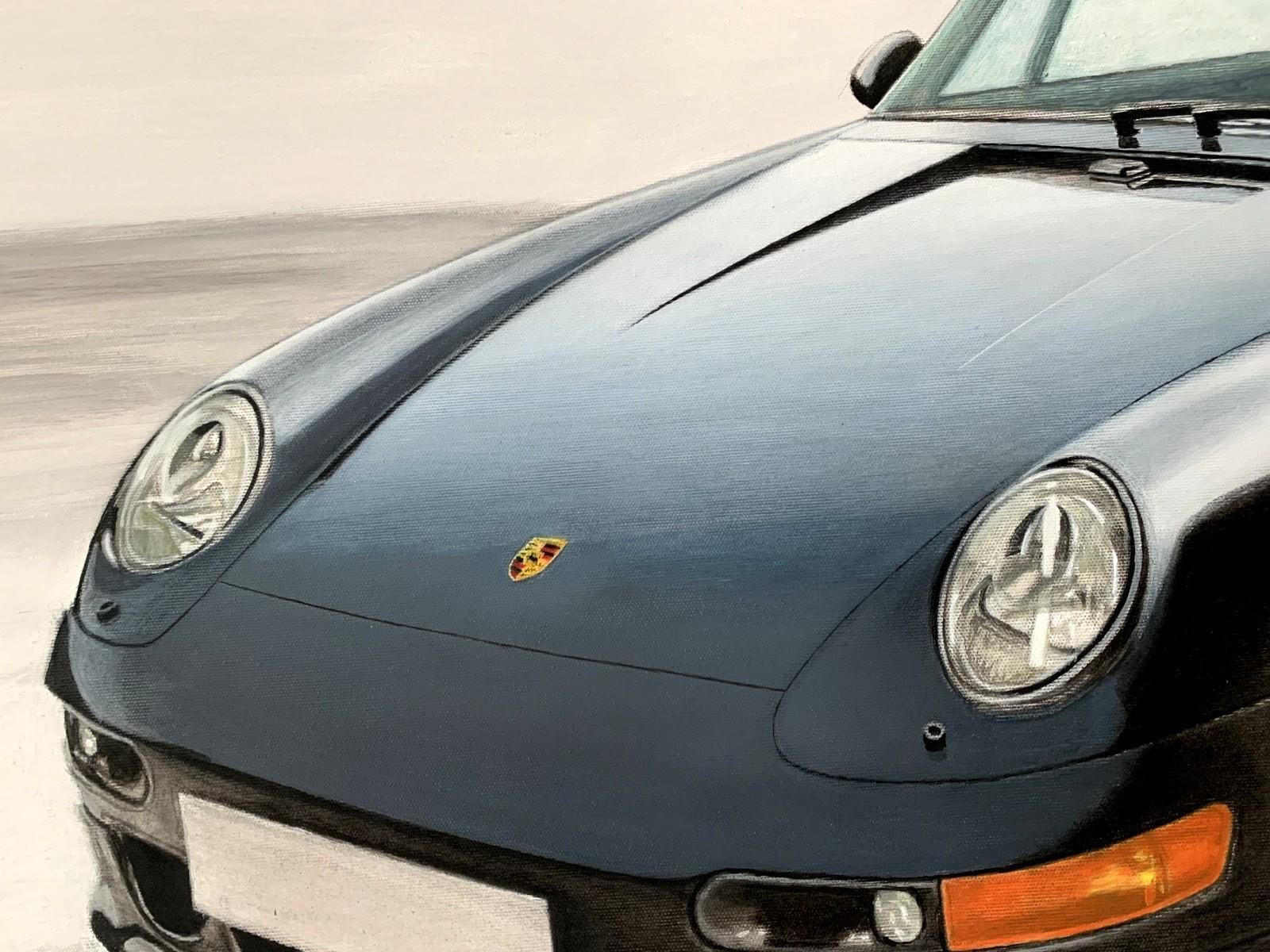 Michal Wojtysiakporsche 993. Contemporary Figurative Acrylic Painting, Realistic Car, Polish Art2023 photo Art