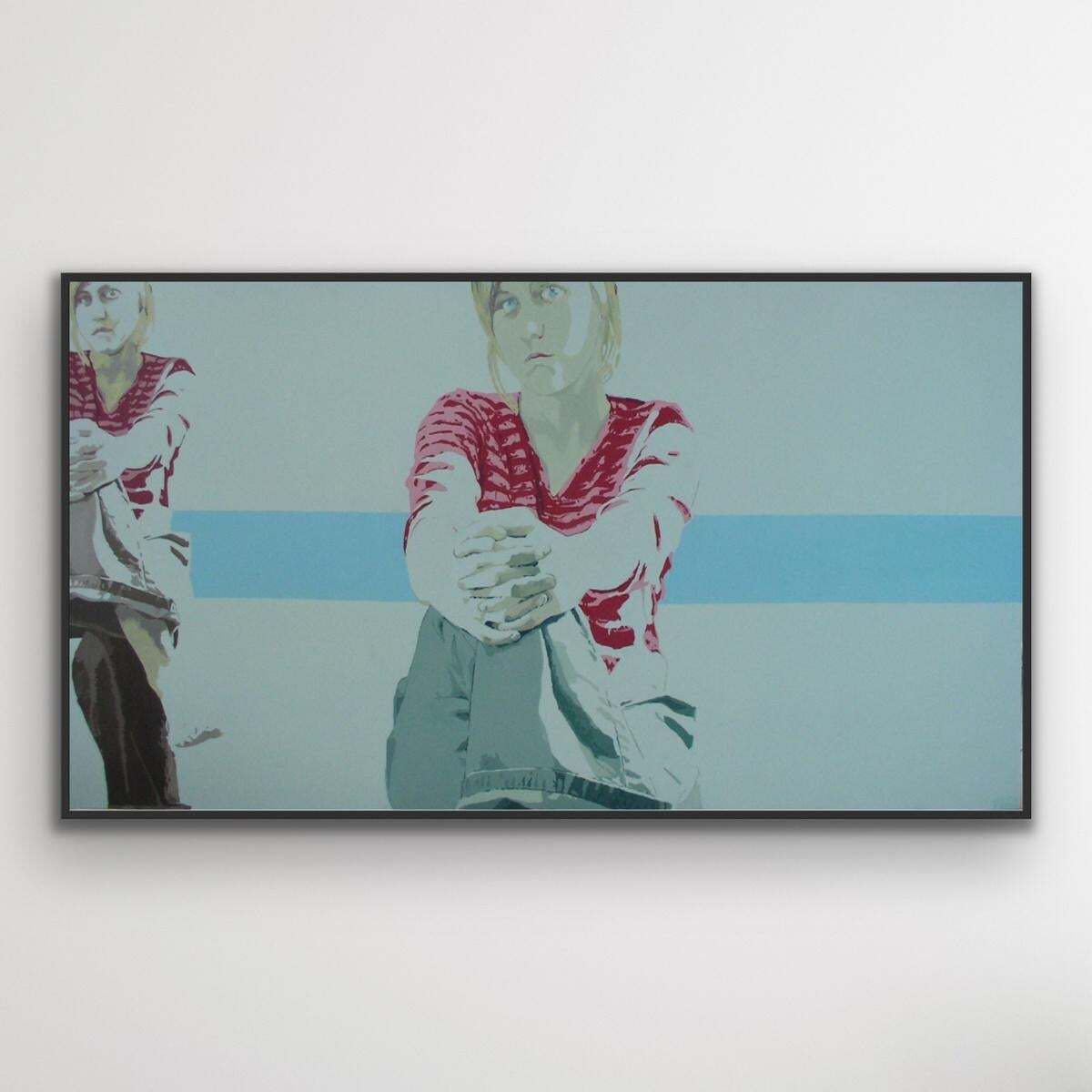 Joanna Woydaportrait   Xxi Century, Contemporary Figurative Acrylic Painting, Minimalism2005 photo furniture