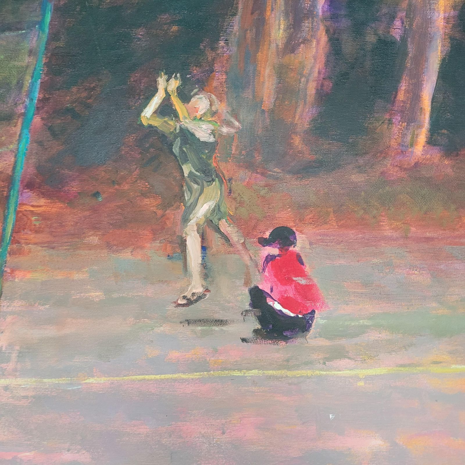 Dorota Zych Charaziakvolleyball   Xxi Century Contemporary Figurative Oil Painting, Sport, Landscape2010 photo for sale