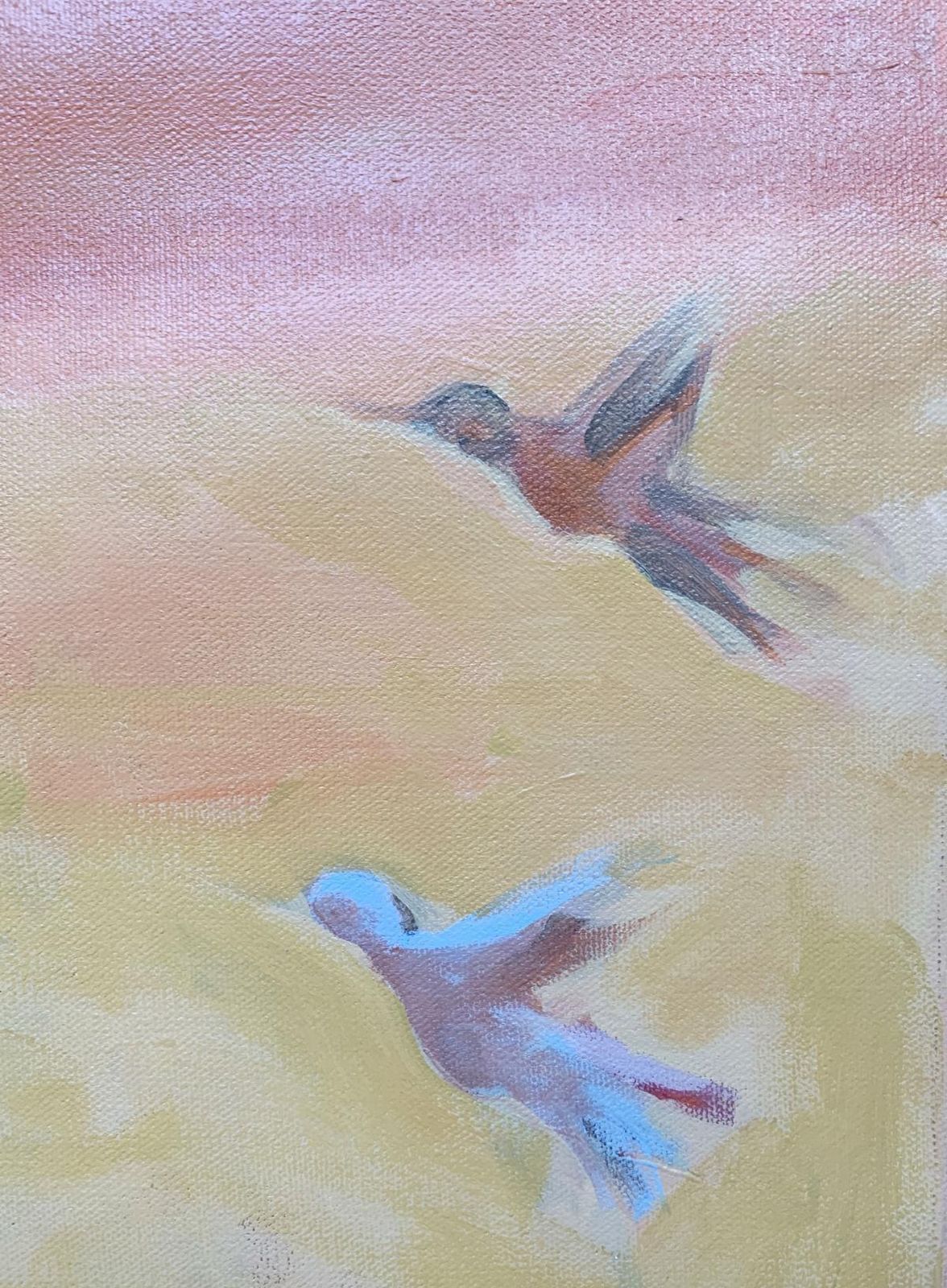 Monika Rossalittle Bird   Contemporary Figurative Oil Painting, Bright Colors2016 photo Art