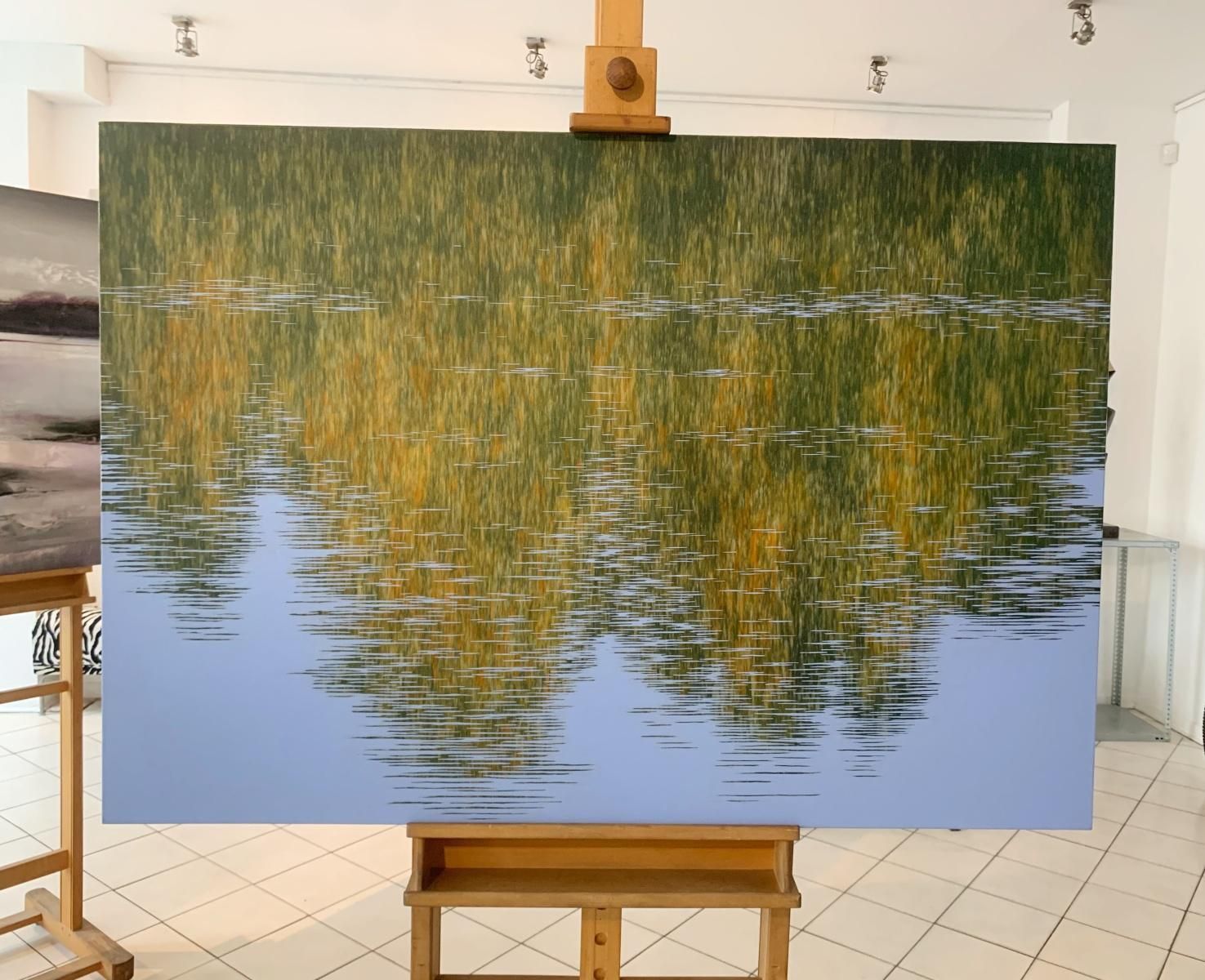 Tomek Mistaknoise. Acrylics Painting, Waterscape & Abstract, Green & Blue, Polish Artist2024 photo 1276.0