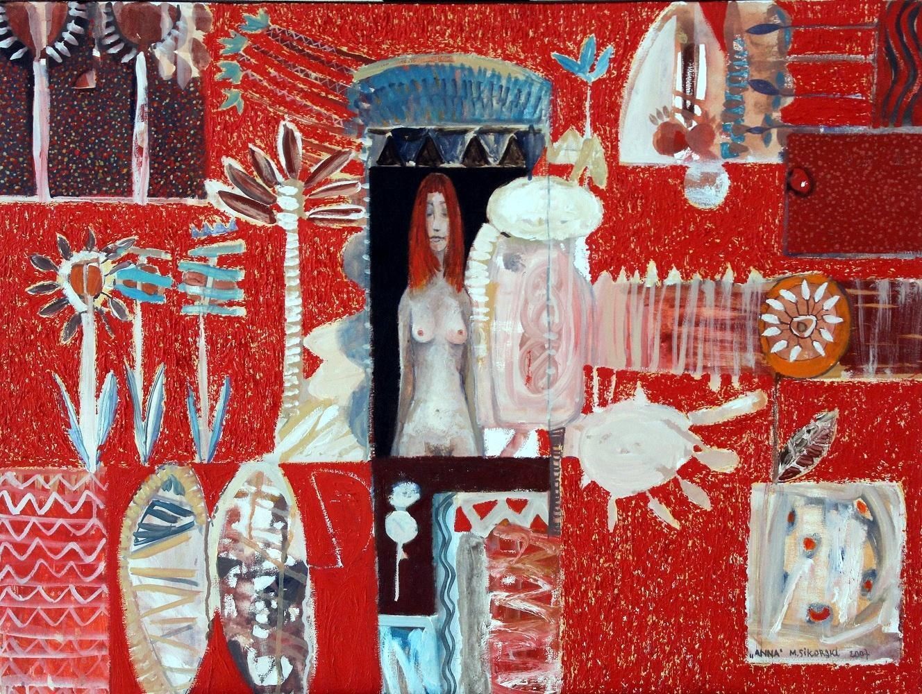 Michal Sikorskianna   Xxi Century, Contemporary Abstract, Figurative Acrylic Painting, Textured2007