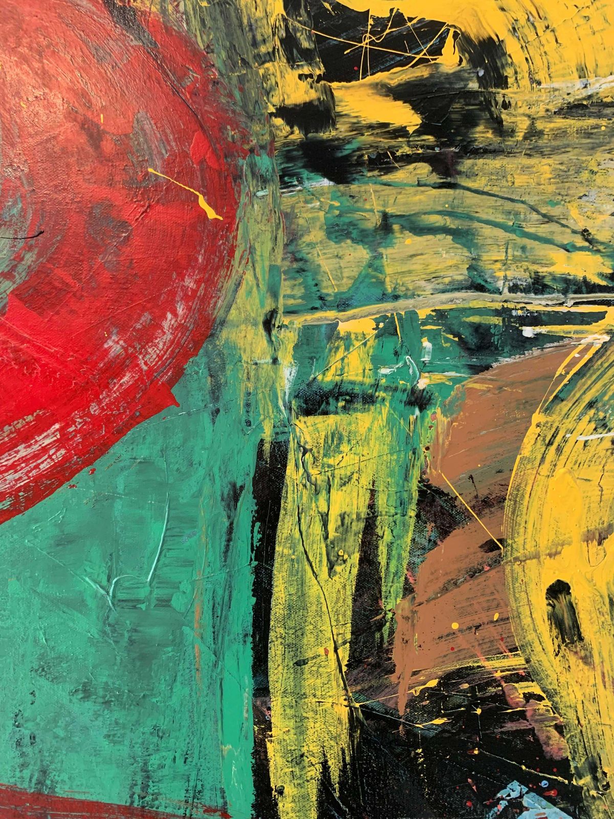 Monika Rossaabstraction. Contemporary Abstract Oil Painting, Colorful, Dynamic, Polish Art2023 photo for sale