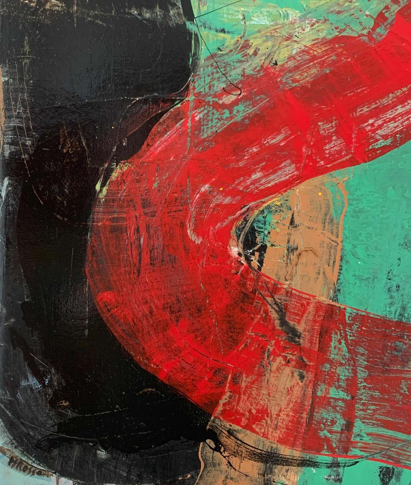 photo furniture Monika Rossaabstraction. Contemporary Abstract Oil Painting, Colorful, Dynamic, Polish Art2023