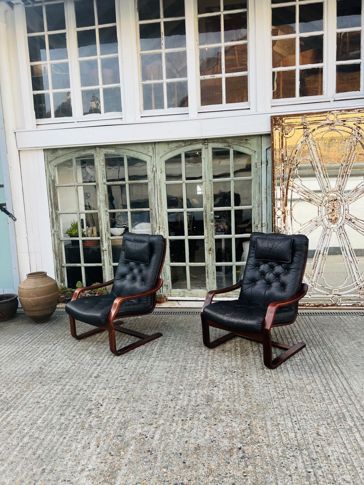 Danish Chairs, 1970s, Leather, Vintage photo vintage