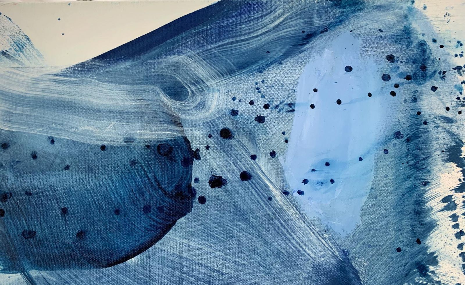 Piotr Butkiewicza Journey   Gestural Abstraction, Blue, White, Modern Art2021 photo Art