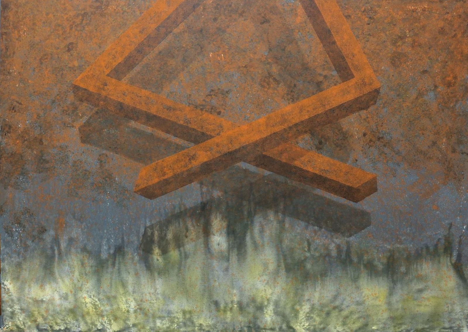 Tomek Mistaklevitation. Acrylic Painting, Industrial Monochromatic Abstraction, Polish Art2017