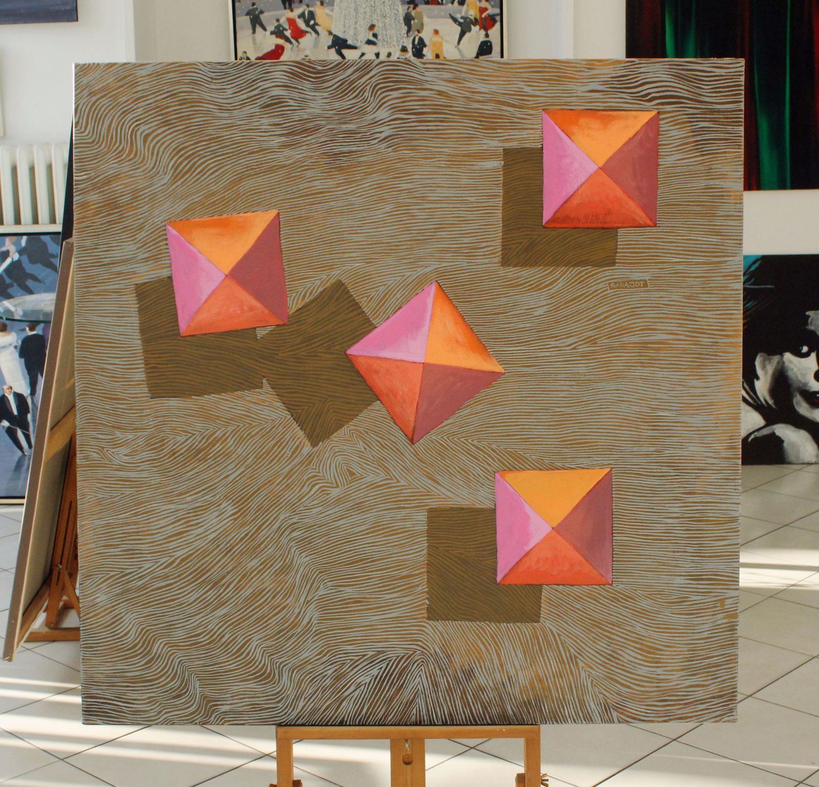 Sara Jaskiewiczglass 4   Contemporary Acrylic Painting, Colorful, Vibrant, Ornaments, Patterns2007 photo furniture