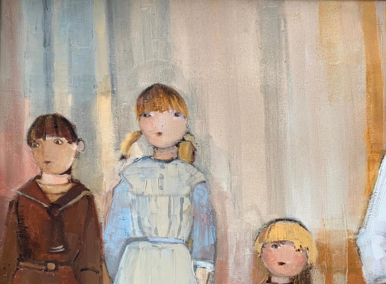Malgorzata Rozmarynowskaa Family. Contemporary Figurative Oil Painting, Warm Colors, Polish Artist2013 photo Art
