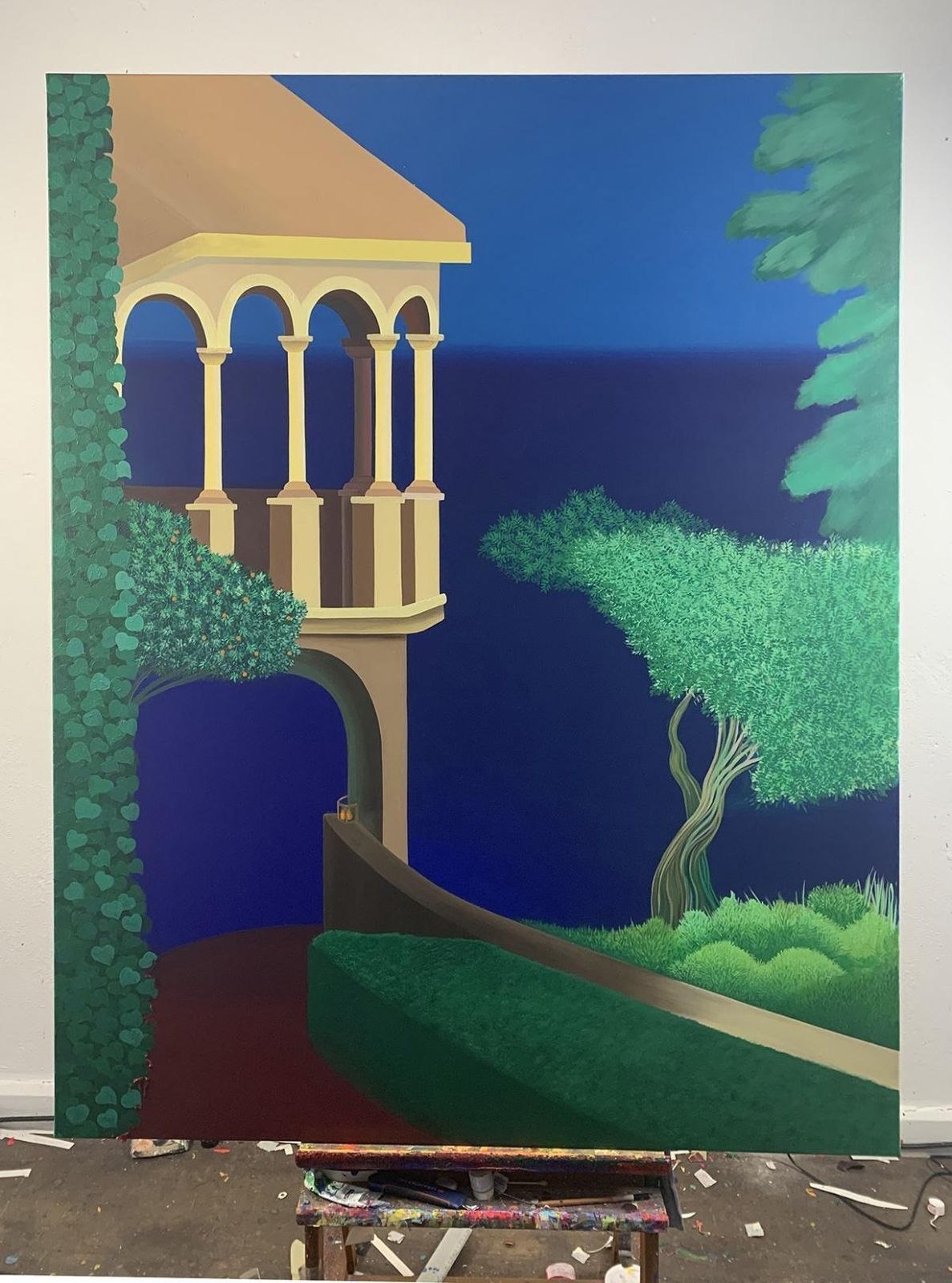 Marta Rynkiewiczat The Destination   Contemporary Acrylic Painting, Vibrant Colors, Landscape2020 photo furniture