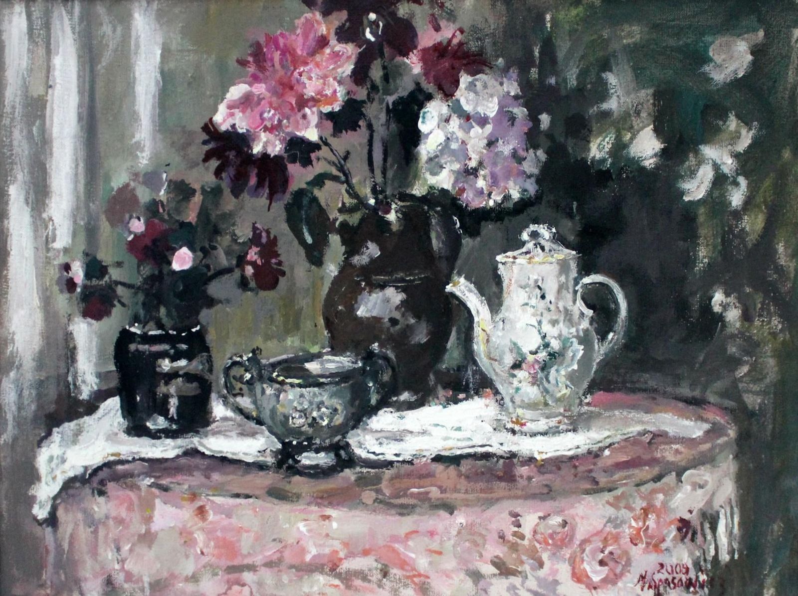 Magdalena Spasowiczstill Life   Oil Painting, Flowers, Floral, Figurative, Post Impressionist2009