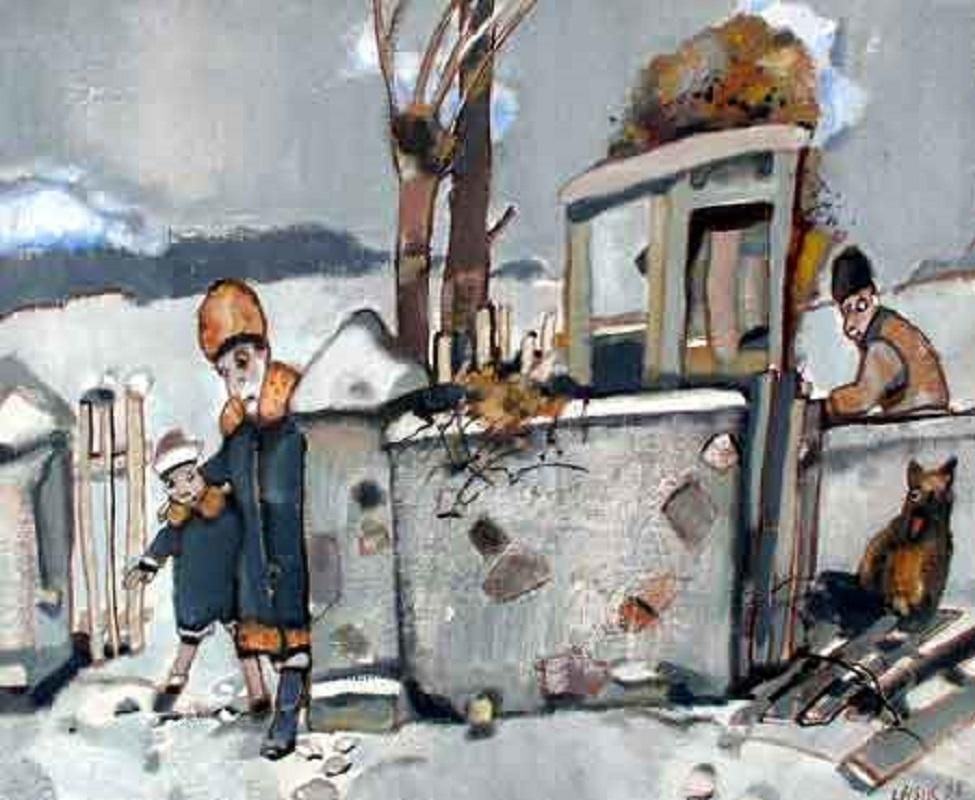 Paweł Lasikwinter   XX Century, Oil Figurative Painting, Earth Tones1996