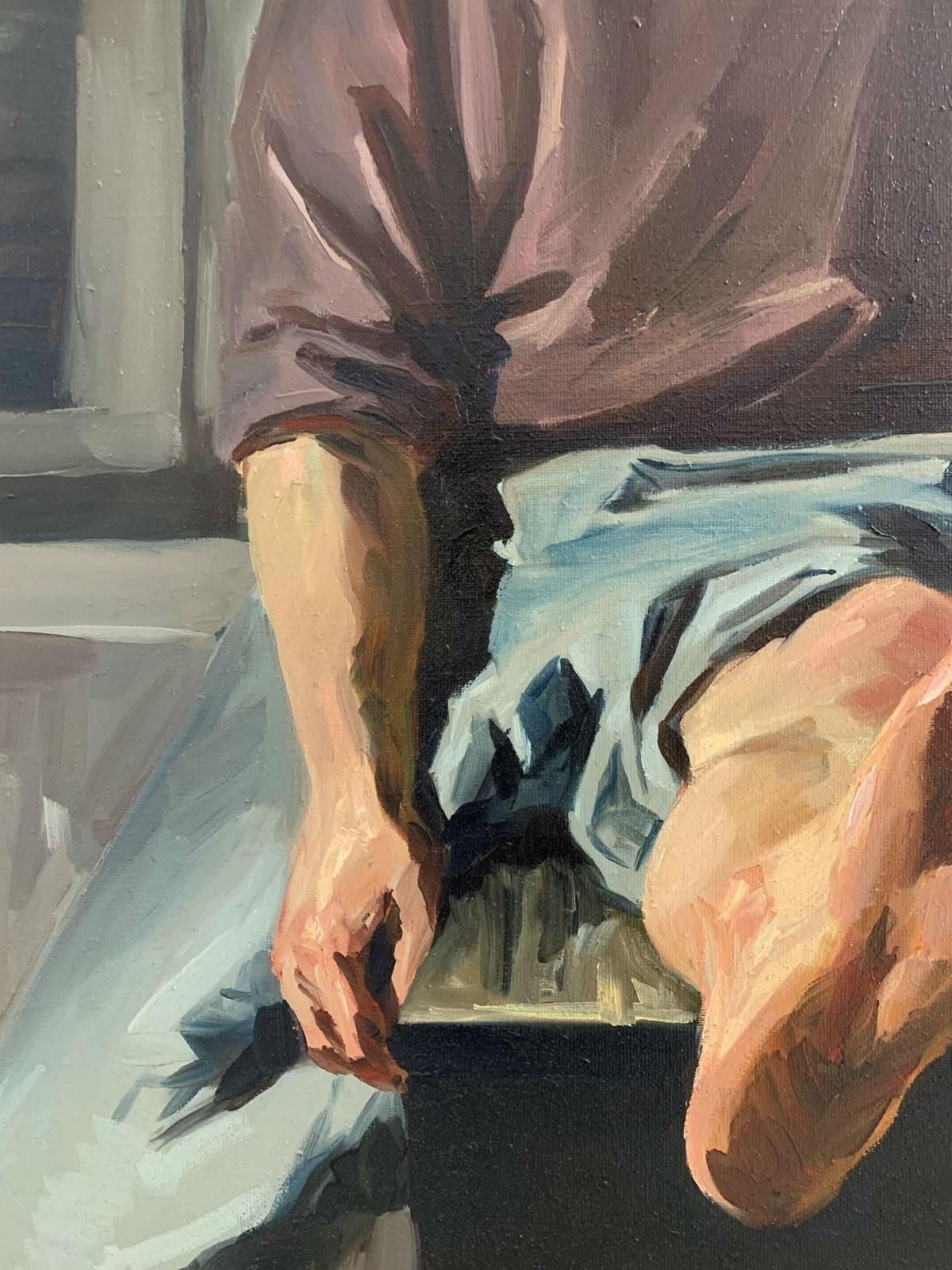 Janusz Szpyta Toe   Contemporary Portrait Oil Painting, Realistic, Polish Artist2004 photo Art