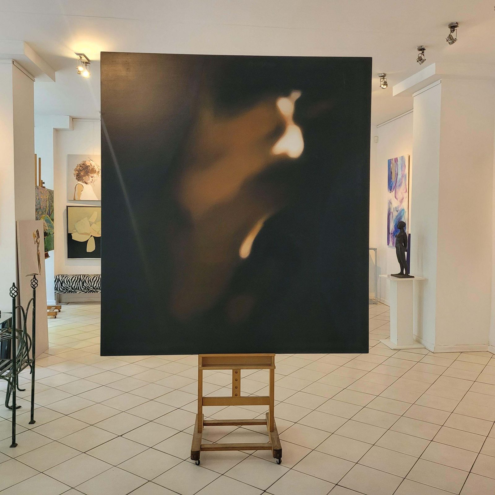 Art Klaudia Latauntitled   Contemporary Dark Oil Abstract Painting, Young Art, Polish Artist2017 photo