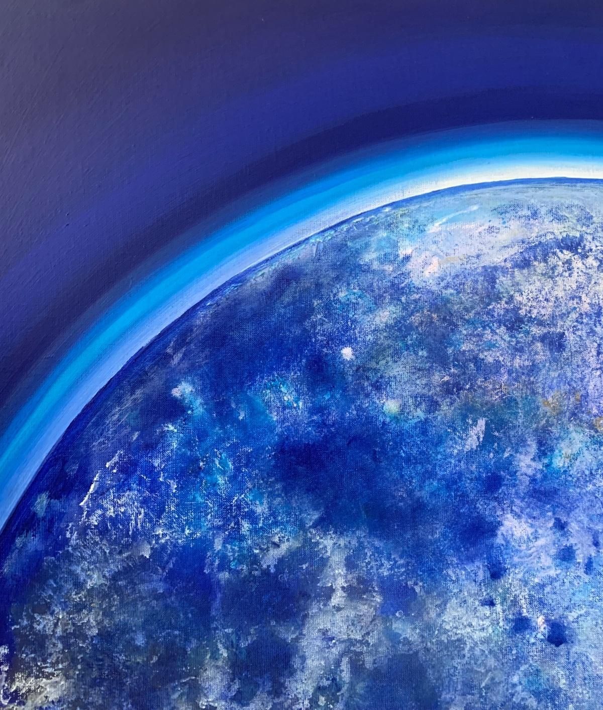 Barbara Hubertfull Moon. Contemporary Acrylic Painting, Big Scale, Polish Artist2020 photo furniture