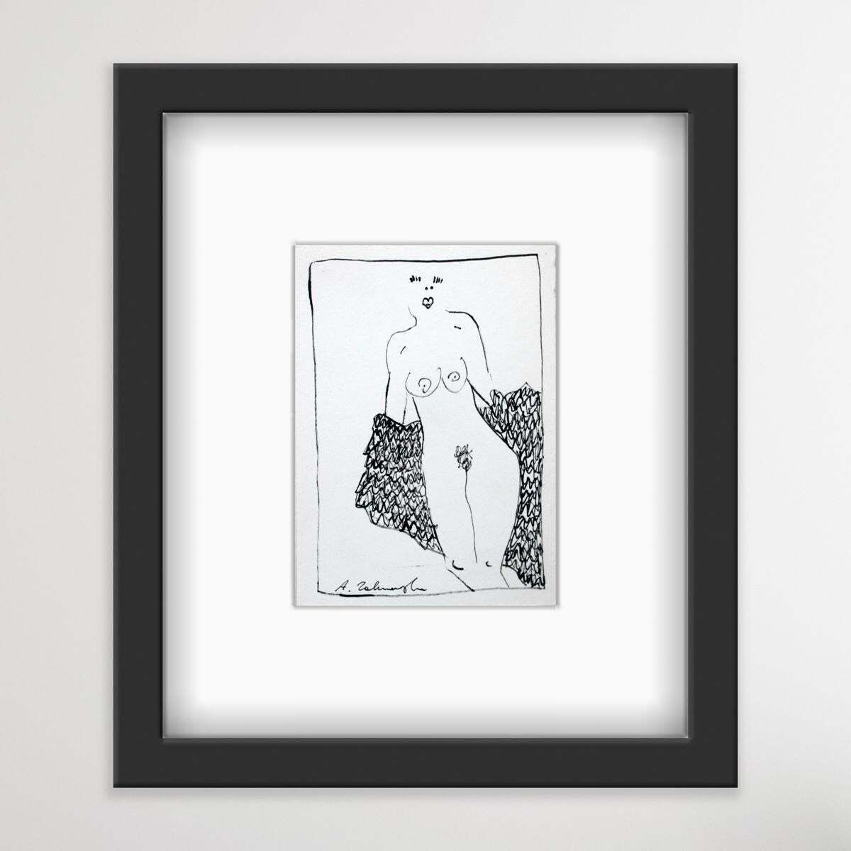 Agnieszka Zakrzewskauntitled   Xxi Century, Contemporary Figurative Ink Drawing, Female Nude2011 photo 128.0