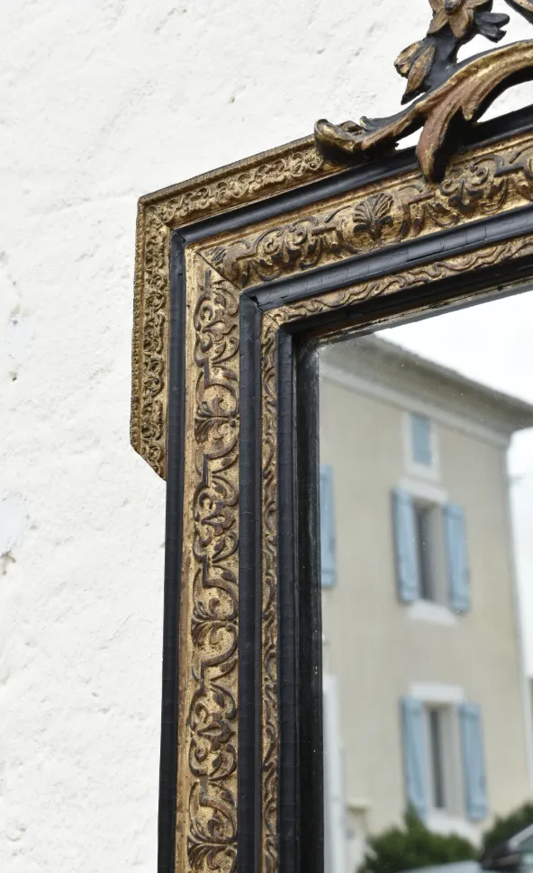 Geëboniseerde Spiegel Met Verguldsel – Napoleon III Second Empire photo Woonaccessoires