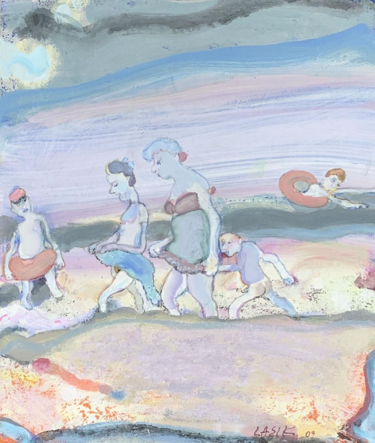 Paweł Lasikbeach In Ustka   Xxi Century, Figurative Painting, Bright Colours, Colorful2009