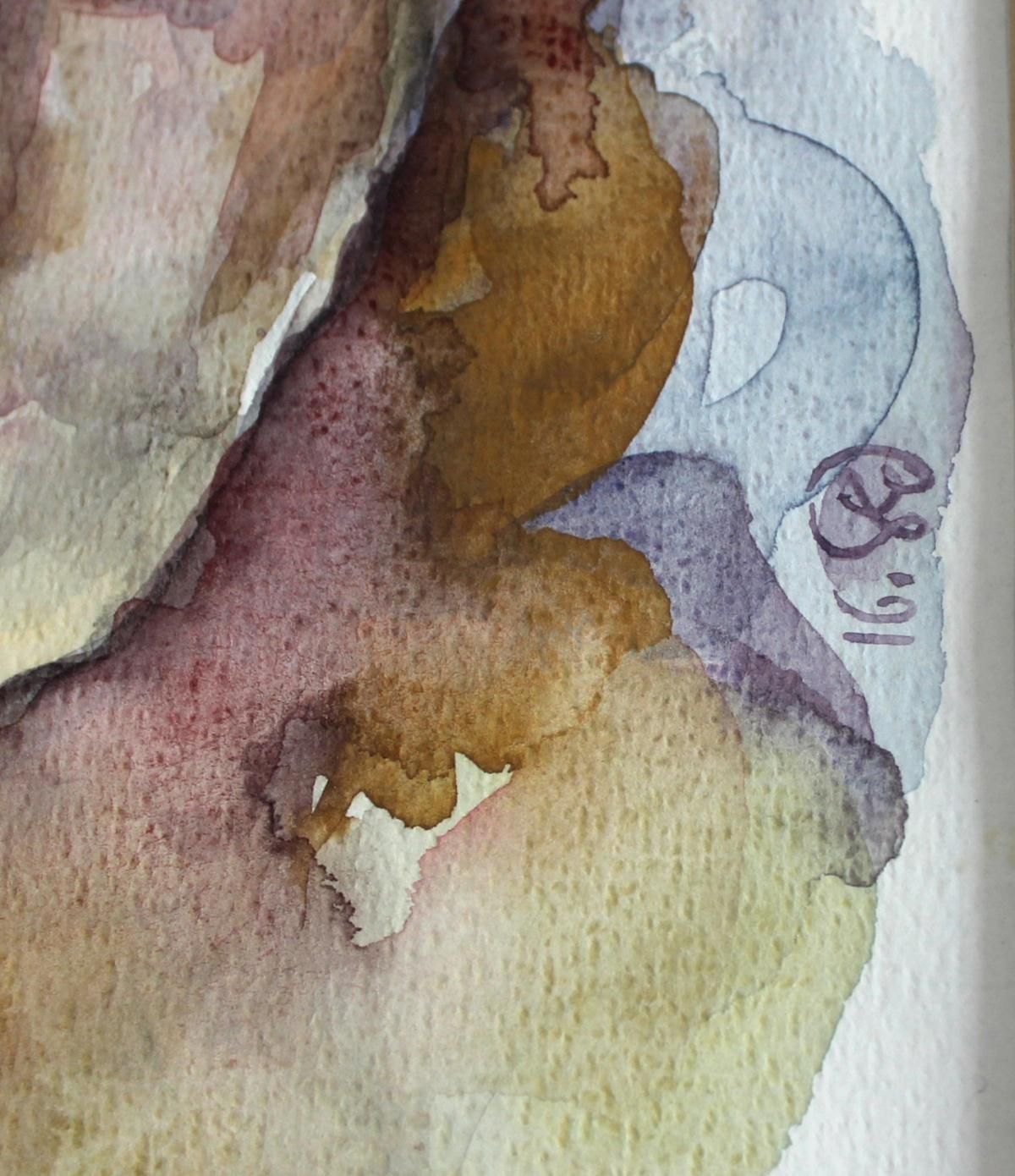 Barbara Dyoniziak Stussspring   Xxi Century, Figurative Watercolour Portrait, Symbolic1991 photo furniture