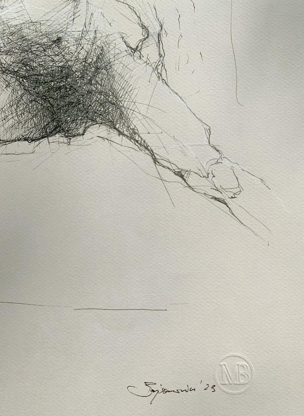 Michał Bajsarowicznude    Mixed Media Drawing, Figurative, Subtle, Sketchy Style, Polish Art2023 photo for sale