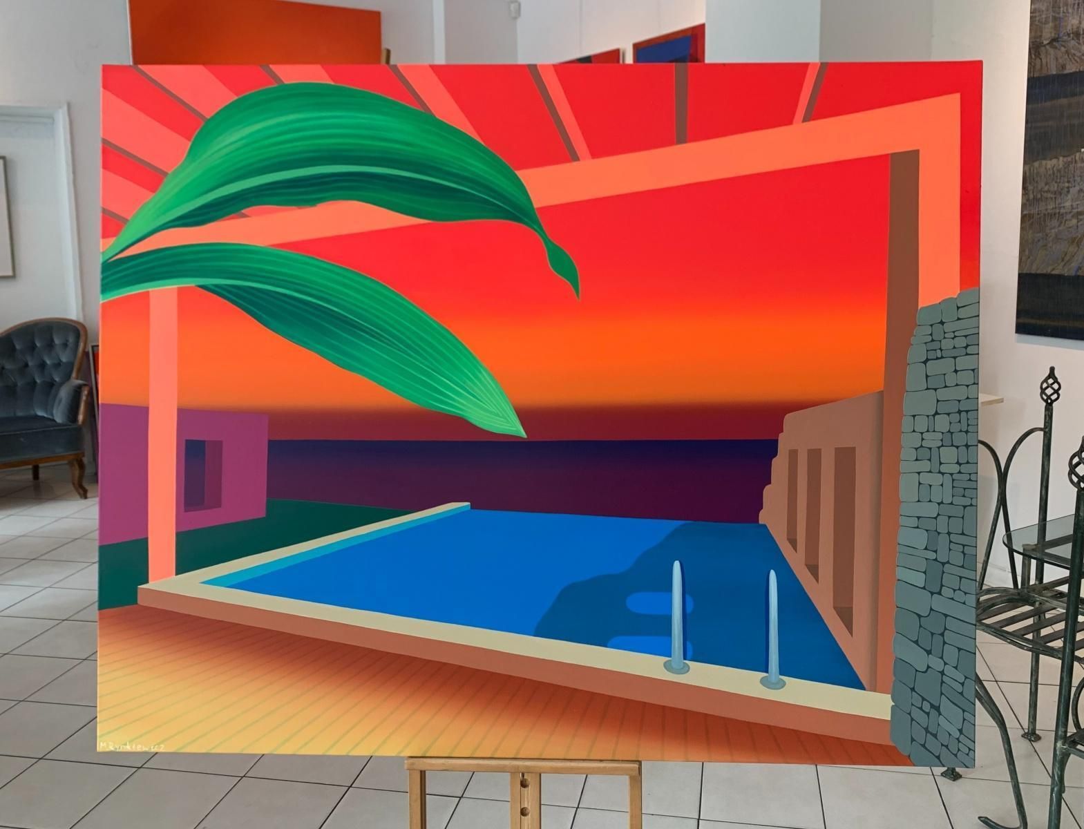 Marta Rynkiewiczan Evening. Acrylic Painting, Pop Art, Vibrant Colors, Polish Artist2020 photo furniture