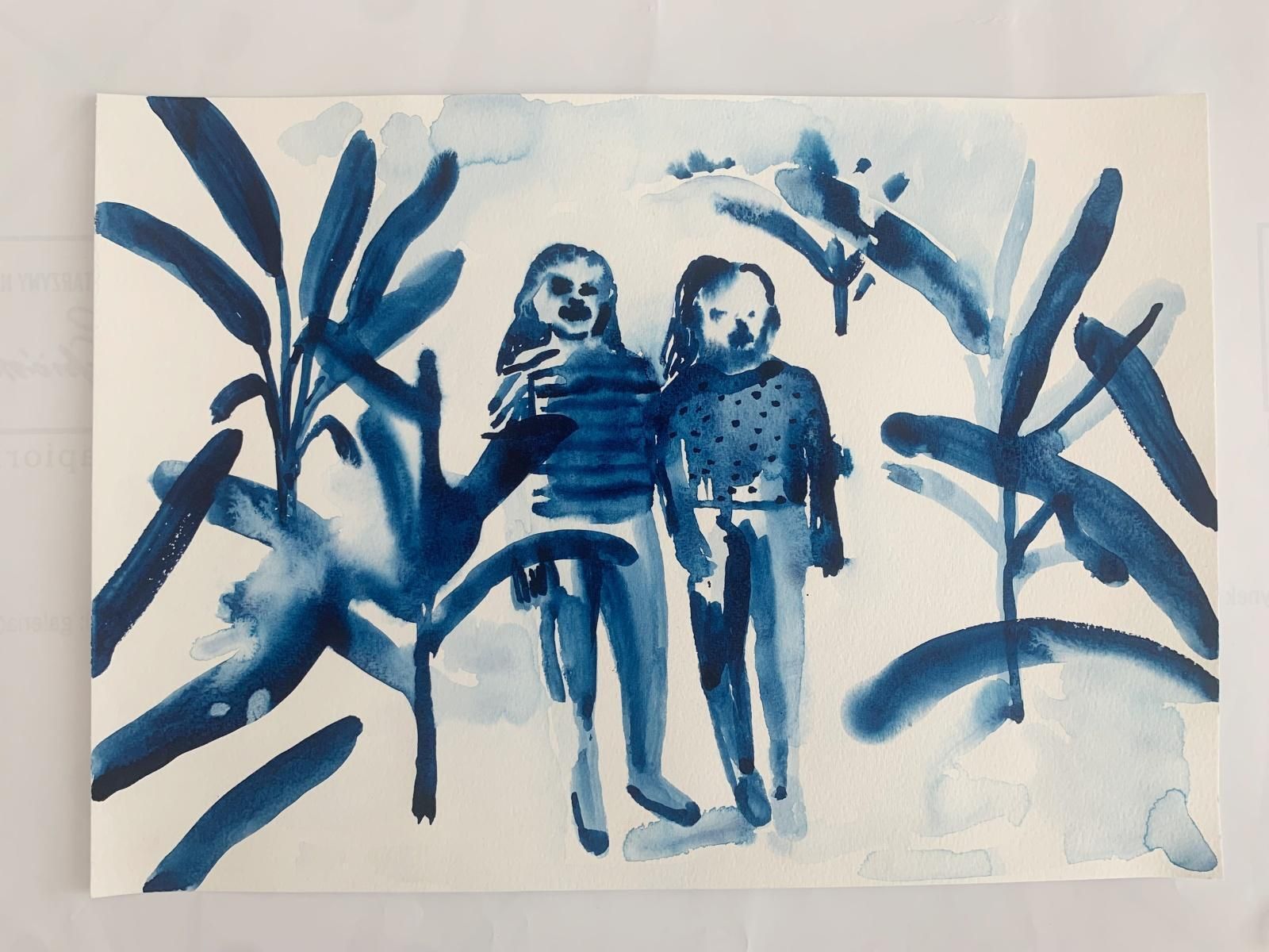 Hanna Ilczyszynjungle. Monochromatic Figurative Watercolor Drawing, Polish Art2022 photo 383.0