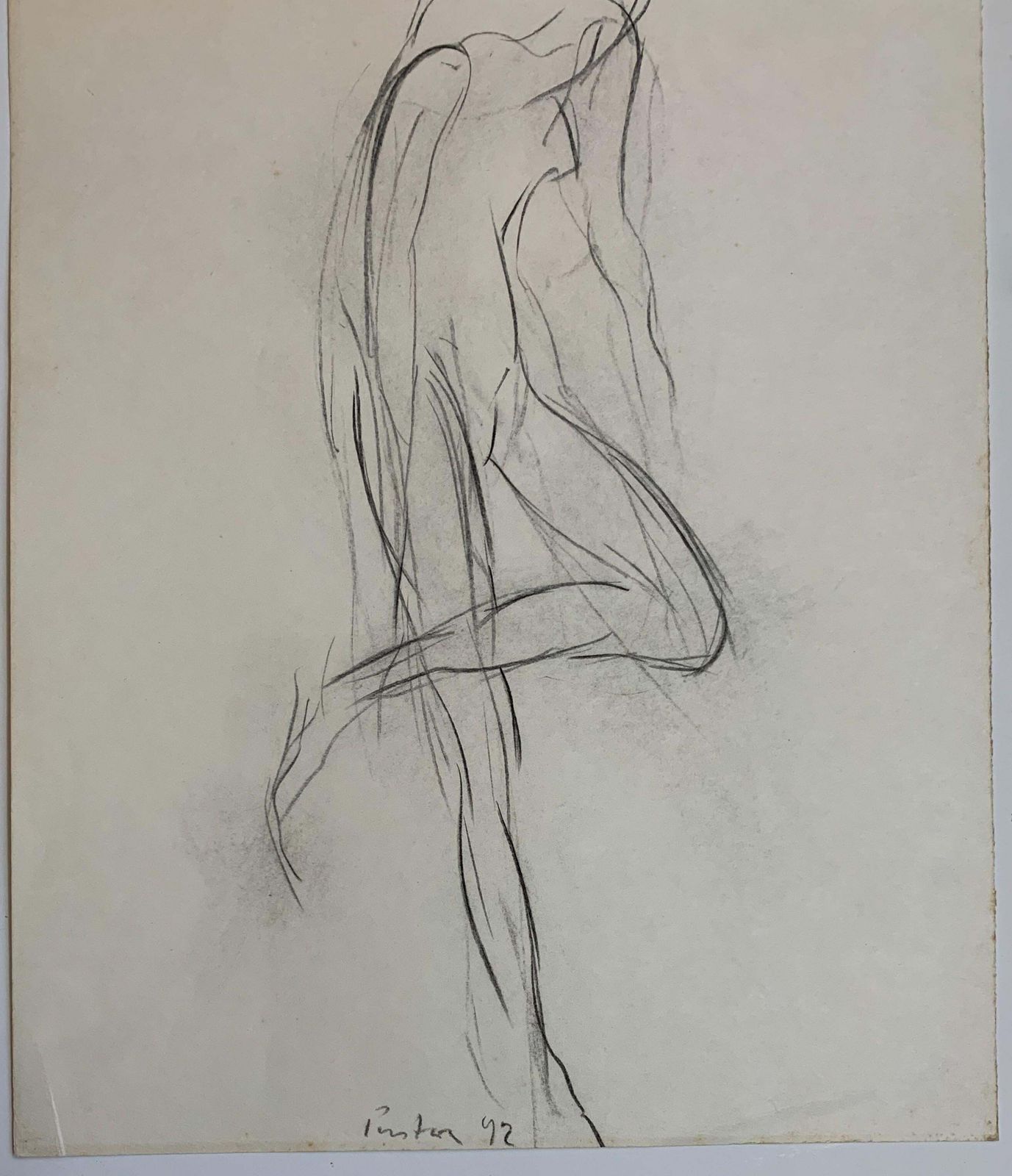 Antoni Janusz Pastwauntitled   Contemporary Pencil Drawing, Figurative, Minimalistic, Black & White1992 photo vintage