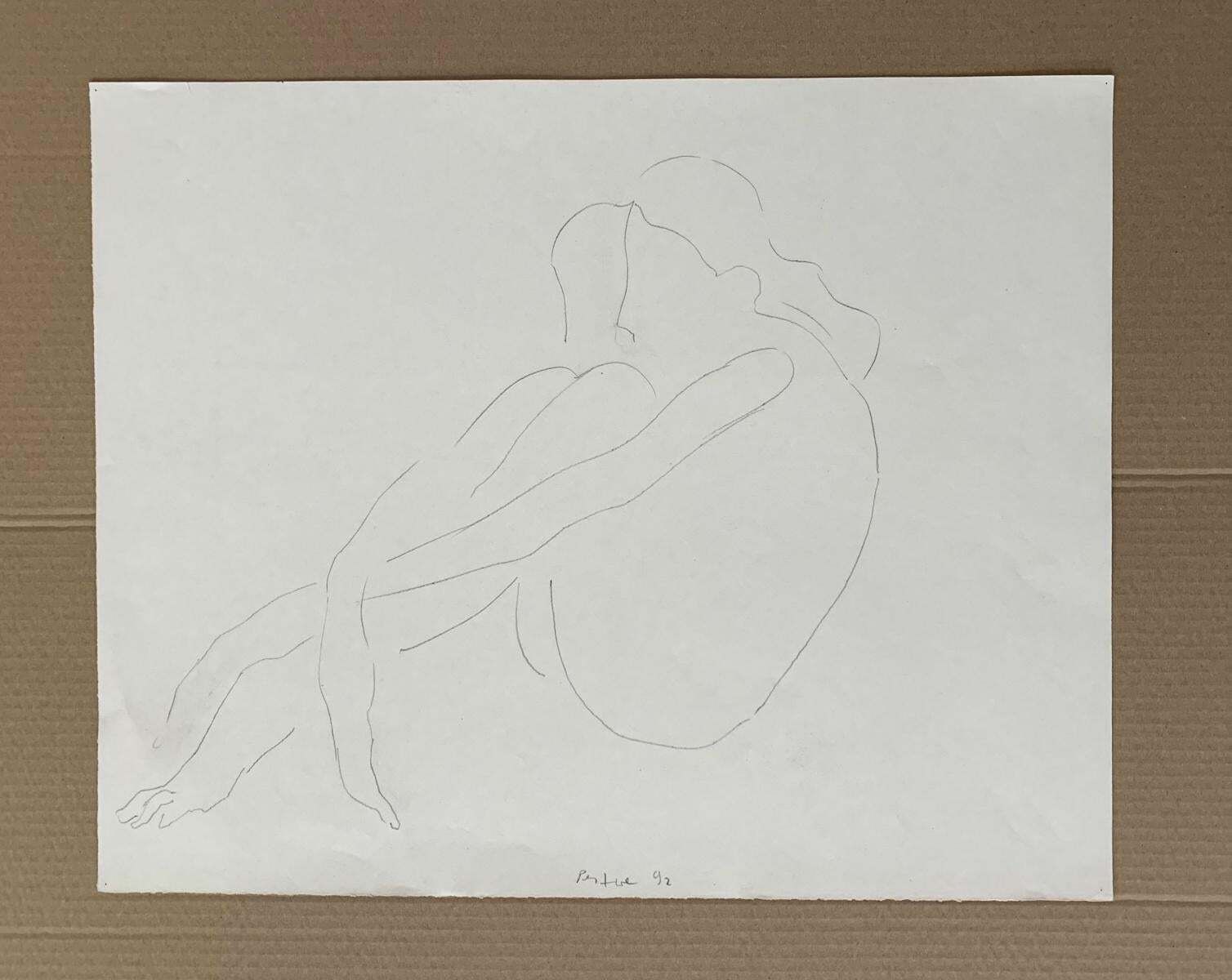 Antoni Janusz Pastwauntitled   Contemporary Pencil Drawing, Figurative, Minimalistic, Black & White1992 photo furniture