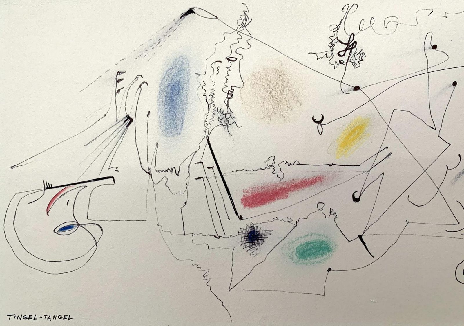 Leszek Rózgatingel Tangel   Xxi Century, Mixed Media Drawing, Abstraction, Colorful2001 photo for sale