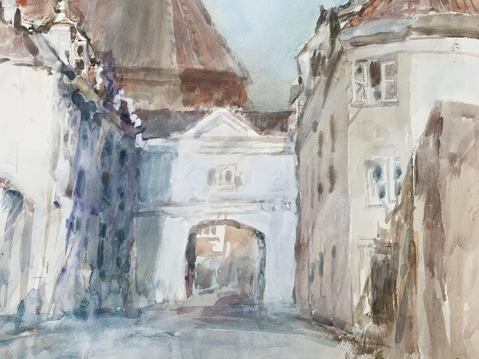 Włodzimierz Karczmarzykwarsaw   Figurative Watercolor, Architecture, Realistic, Classic, Polish Artist2001 photo for sale