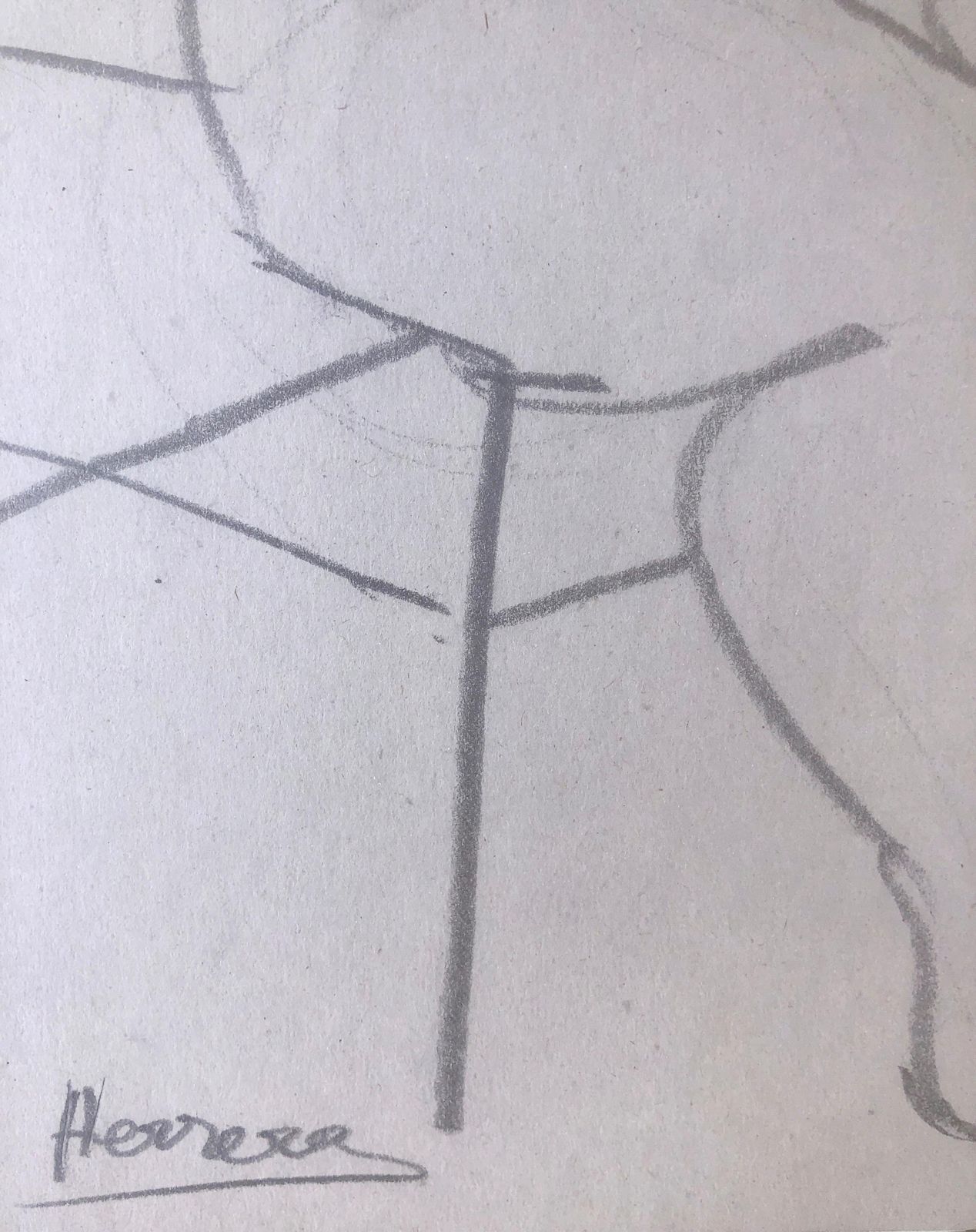 Jose Antonio Herrera Alcazar Nude Woman Pencil On Paper Artwork 2015 photo furniture