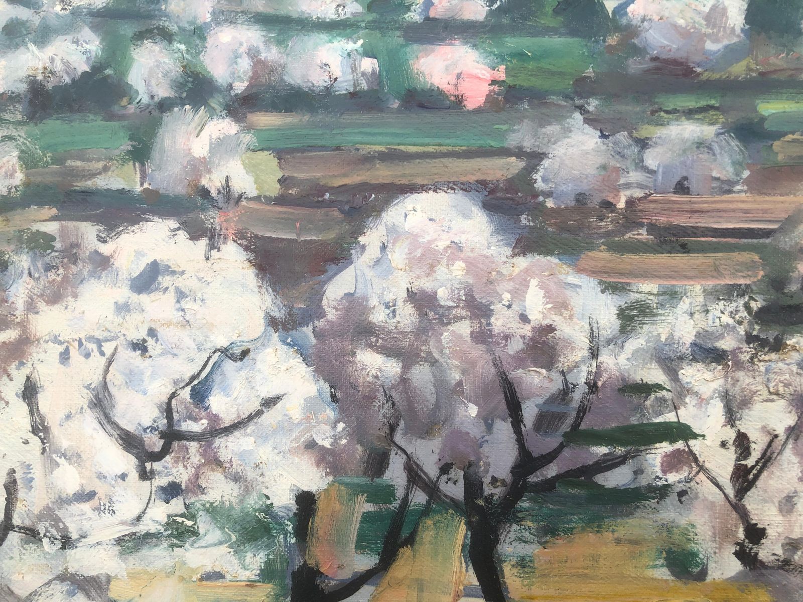 Rafael Duran Benet Almond Trees In Bloom Spain Oil Painting Spanish Landscape C.1990 photo Art