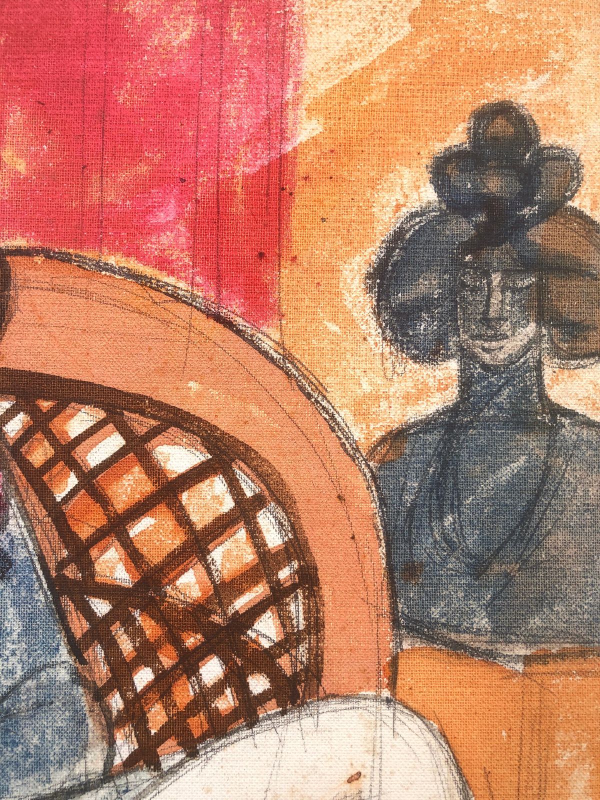 Jordi Curos Woman Posing Mixed Media Painting 1979 photo 300.0