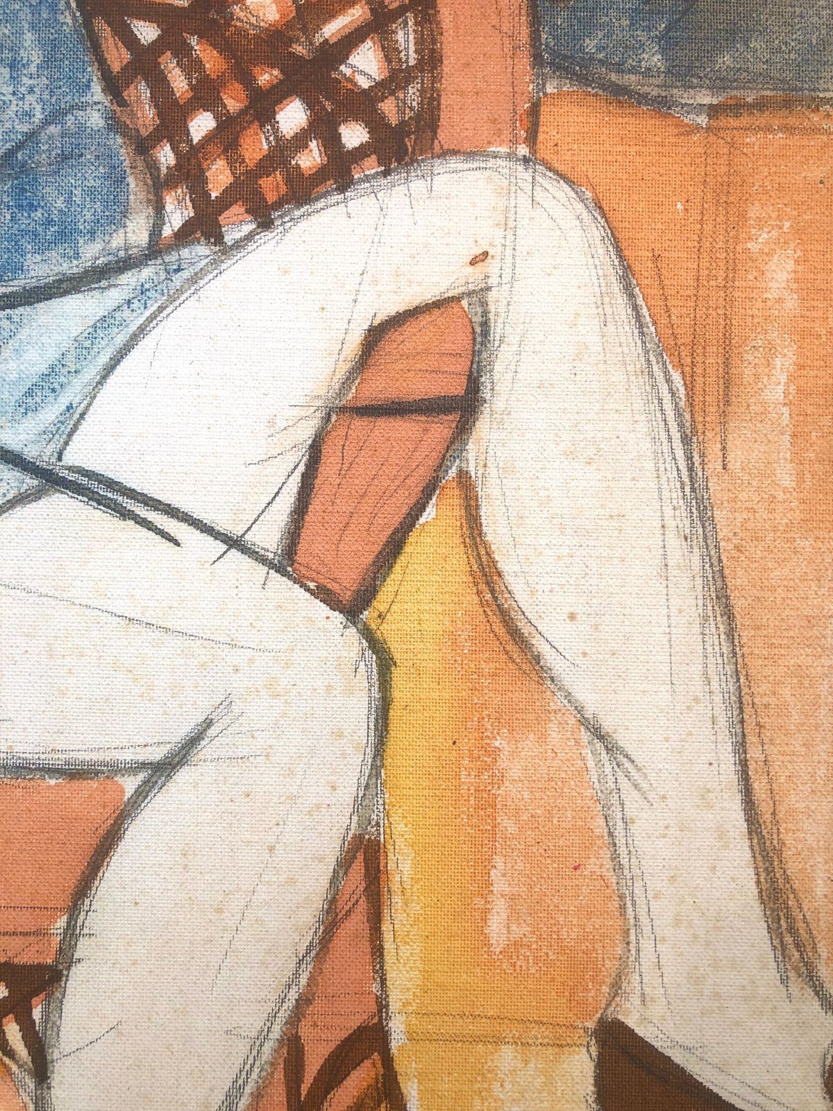 Jordi Curos Woman Posing Mixed Media Painting 1979 photo vinterior