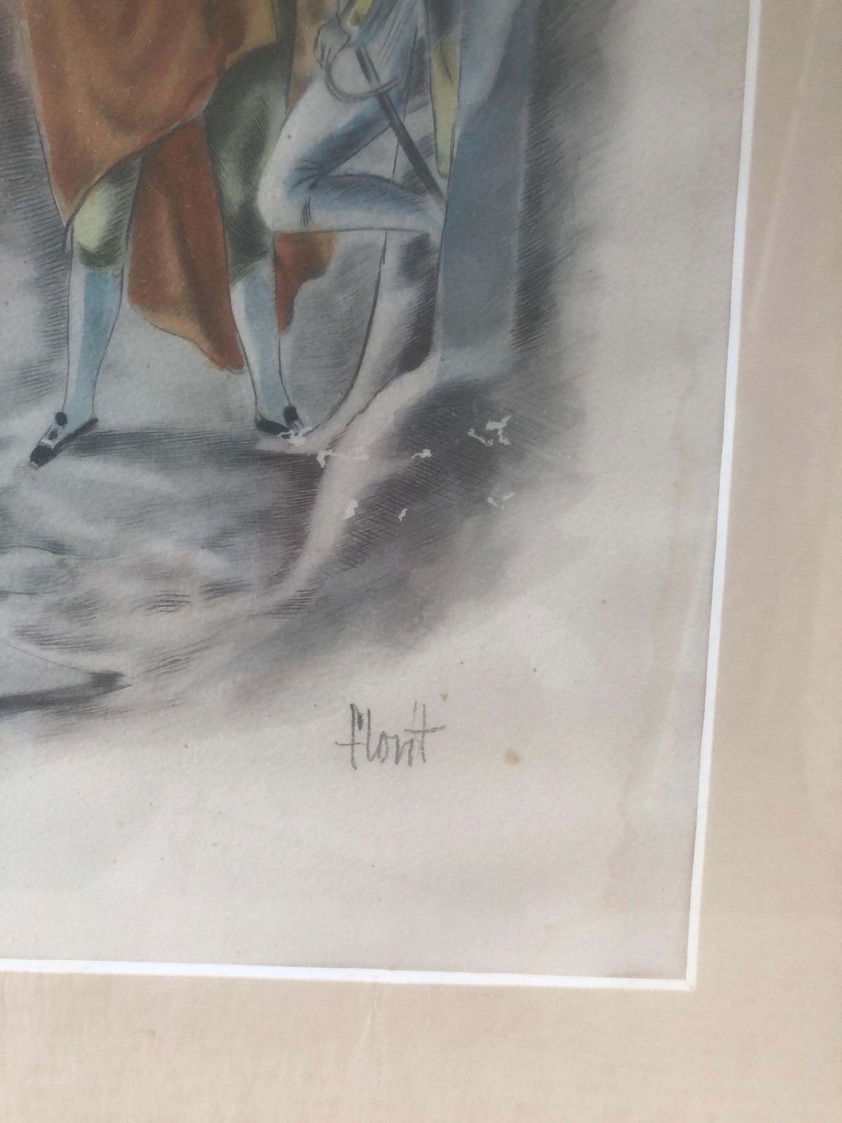 Jose Luis Florit Roderogoyesque Scene Watercolorc.1980 photo for sale