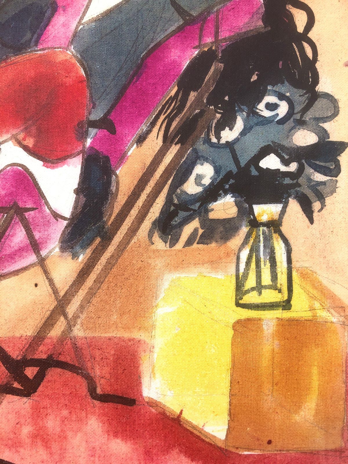 Jordi Curos Woman Posing Mixed Media Painting 1979 photo 300.0
