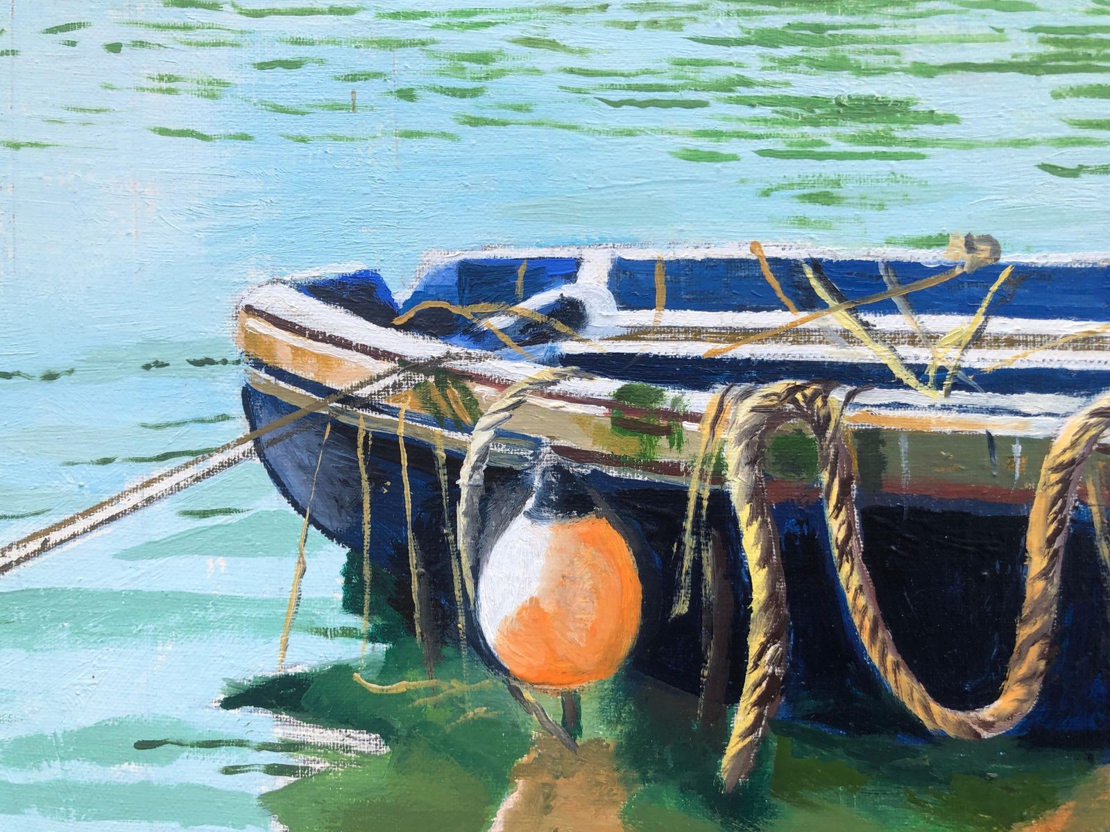 Unknown Fishing Port Essaouira Morocco Oil On Canvas Painting Seascape 2014 photo 400.0