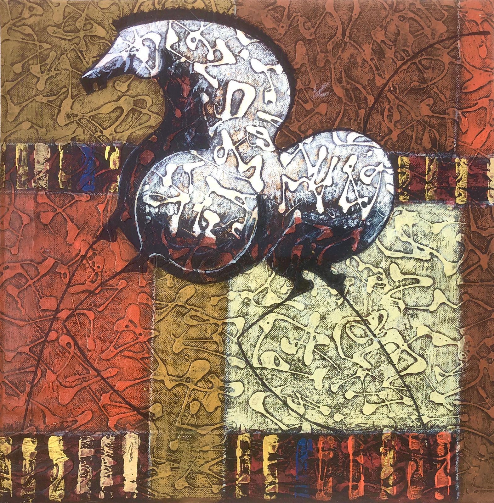 Edgar Dominguez Textured Surrealist Horse Painting Contemporary Latin American Art Venezuelan 2016