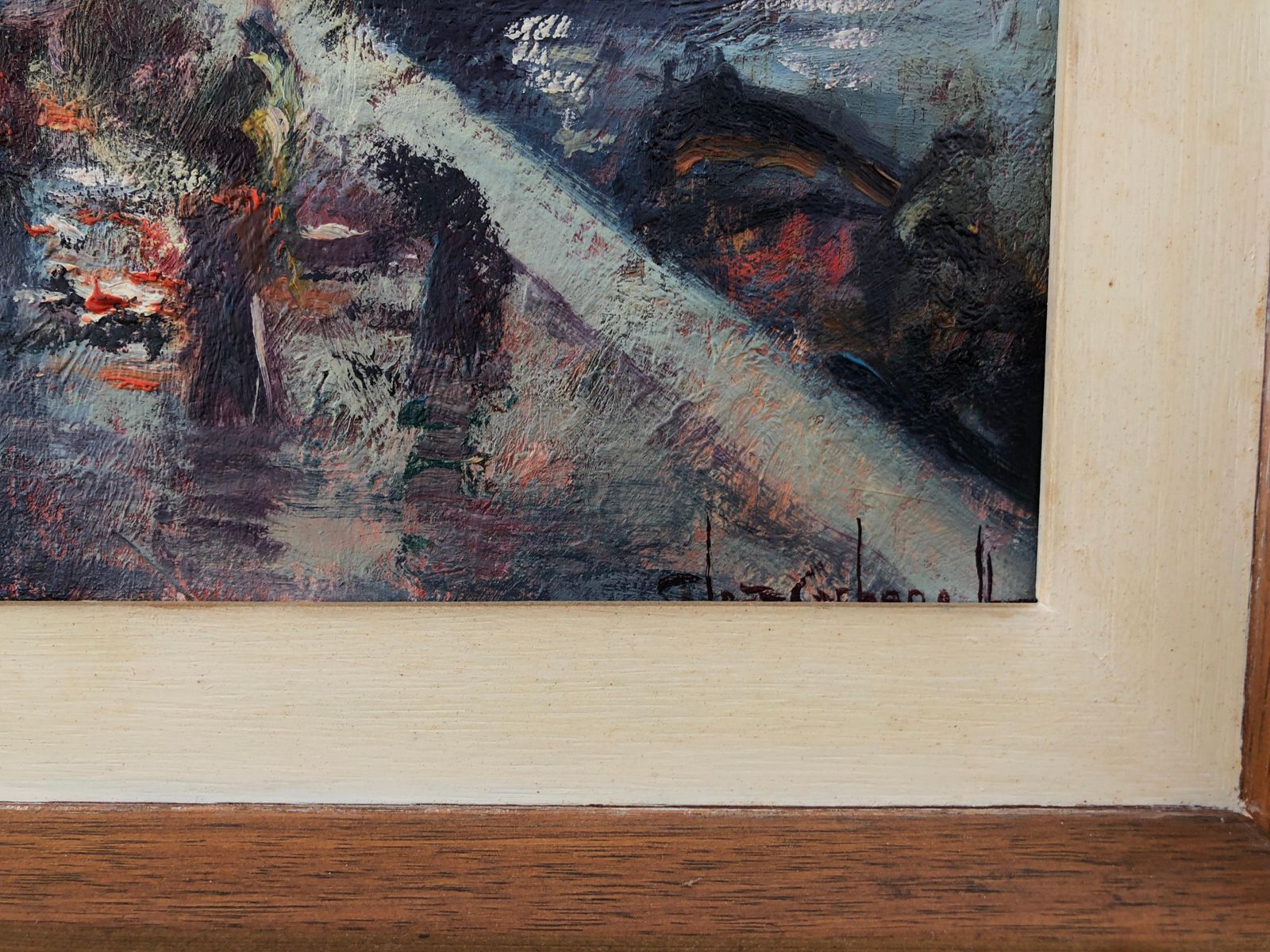 Rosendo Gonzalez Carbonell Life By The Pier Spain Spanish Landscape Oil On Board Painting C.1980 photo for sale