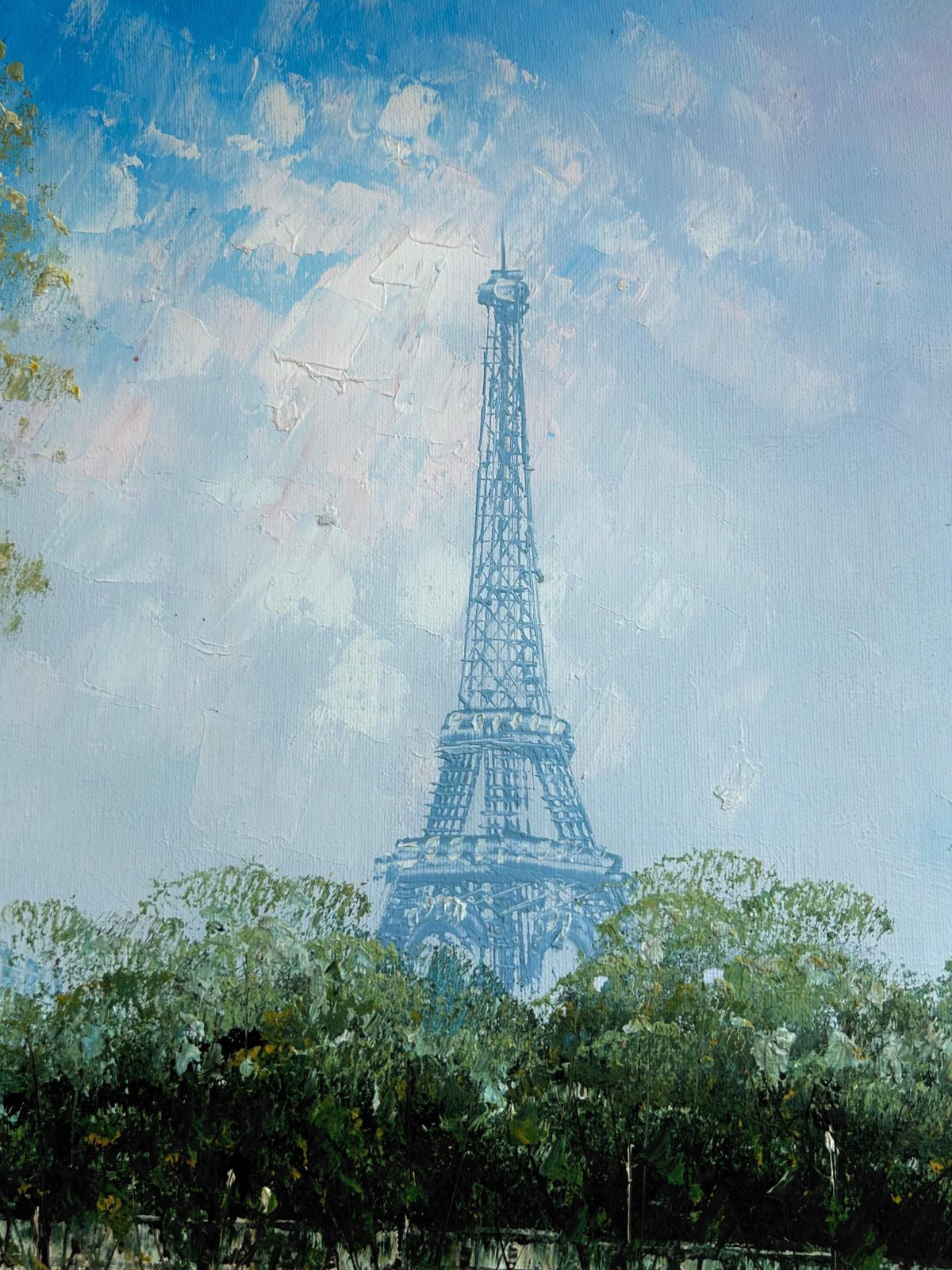 Caroline Burnnet Paris France Oil On Canvas Painting Urbanscape C.1980 photo Art